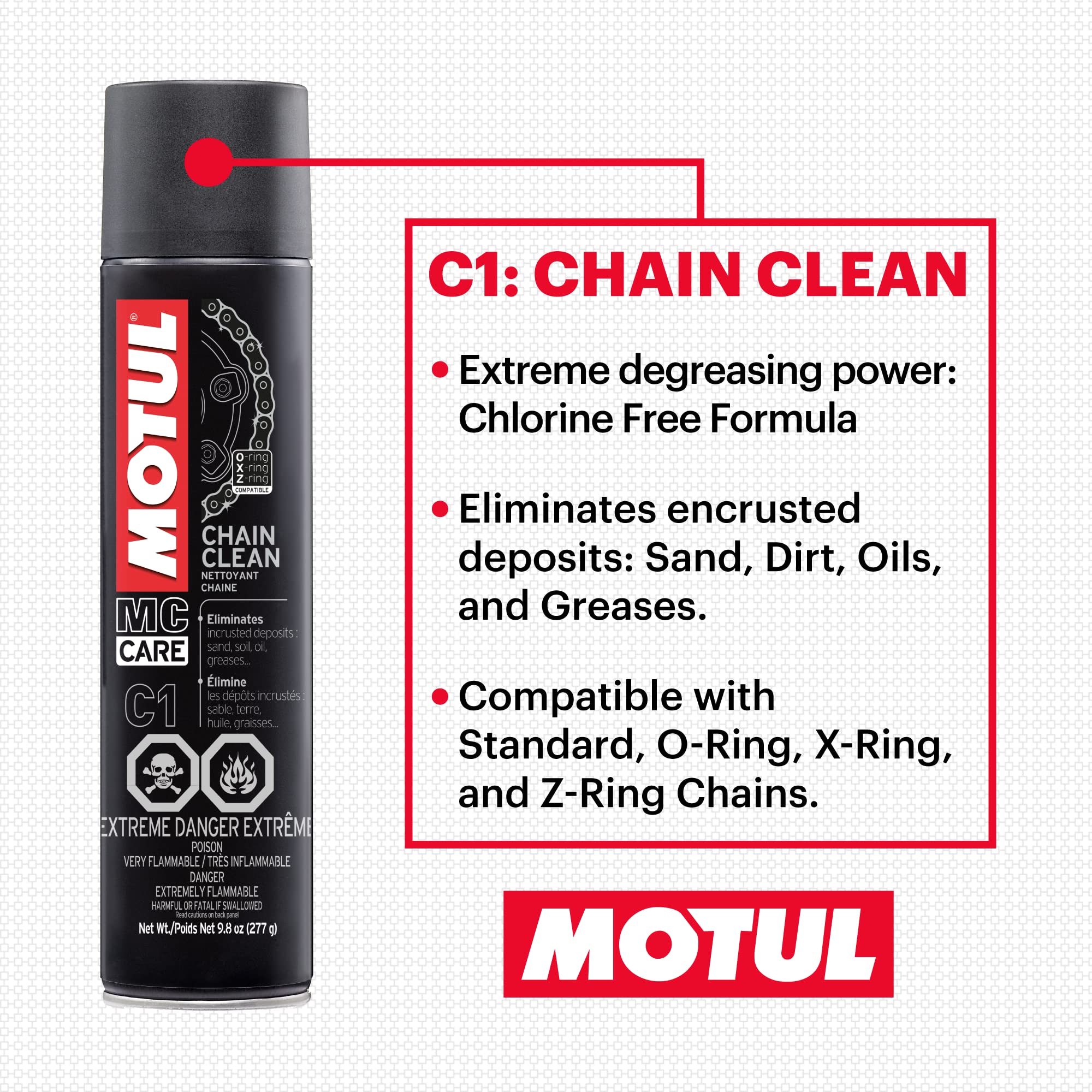 Motul 103243 C1 Chain Clean 12X0.400L US CAN