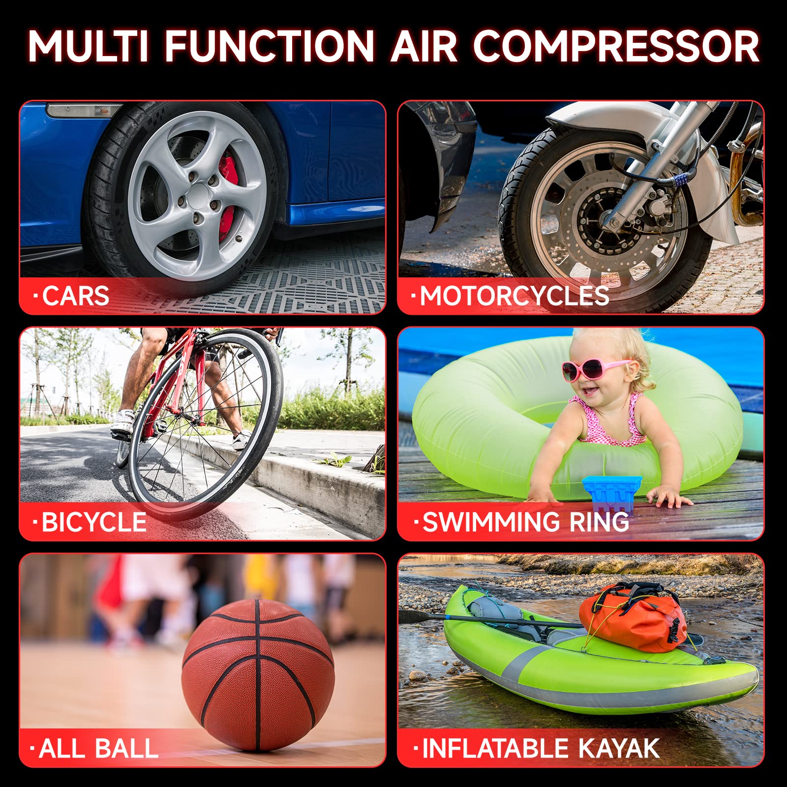 Tyrell Chenergy Car Battery Jump Starter With Air Compressor Portable Tire Inflator,260Psi 1000Amp Battery Booster Jumper Box(Up