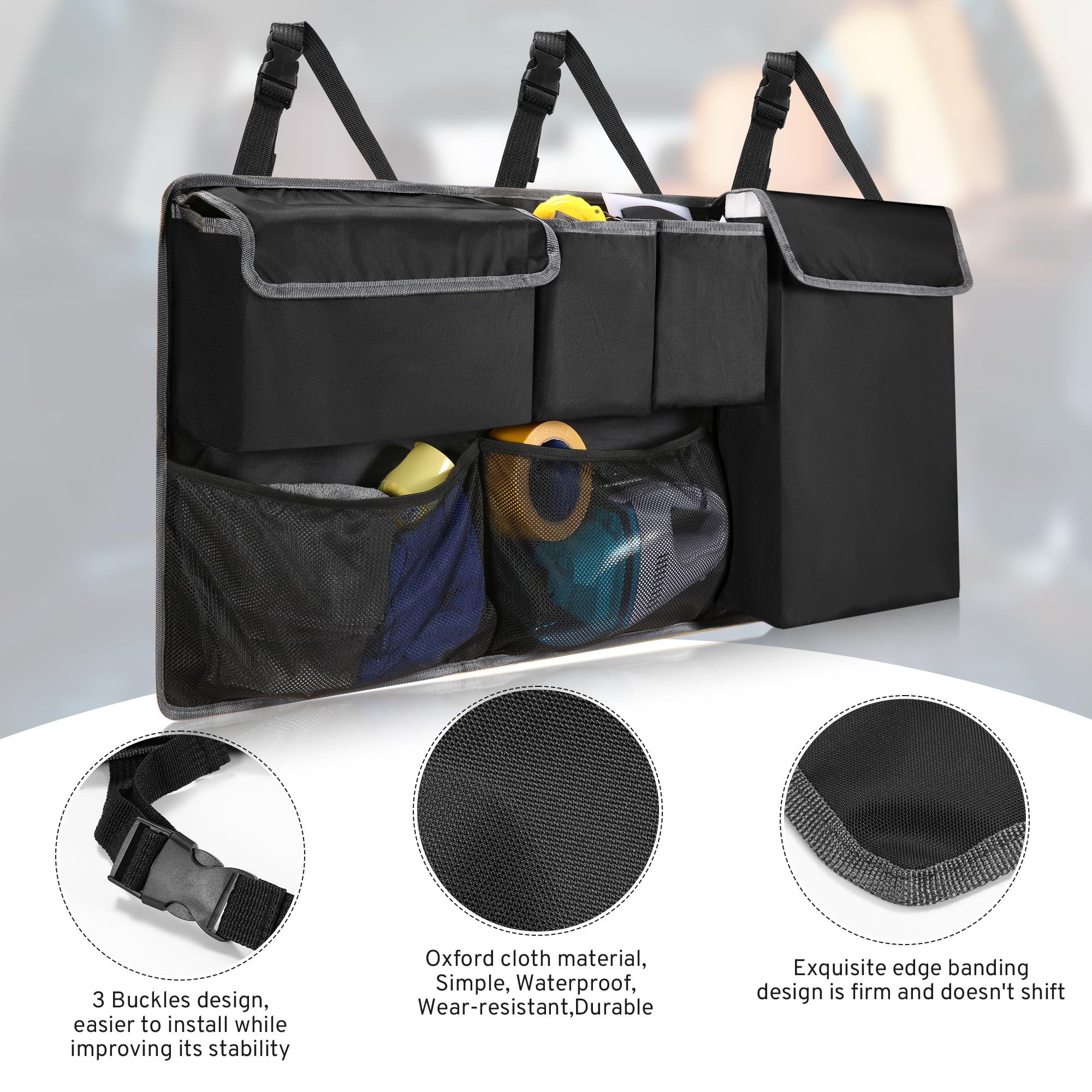 XHRING Car Trunk Organizer Storage Backseat Hanging Bag for Jeep Wrangler Grand Cherokee Renegade Cherokee Compass JL Wagoneer P