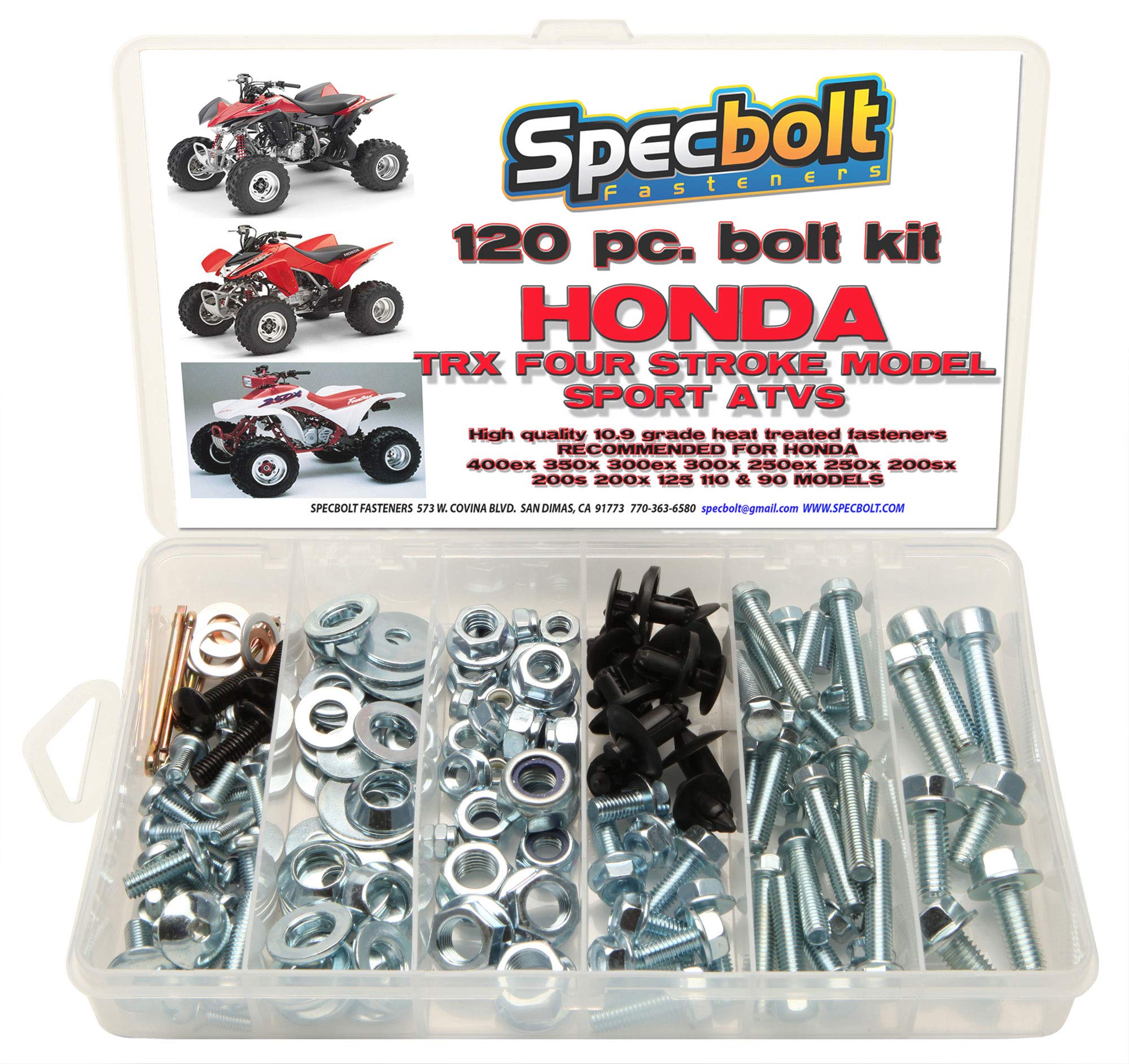 120Pc Specbolt Bolt Kit For Maintenance & Restoration Fits: Honda 400Ex 250Ex Oem Spec Fasteners Quad Trx400Ex Trx250X Aslo Grea