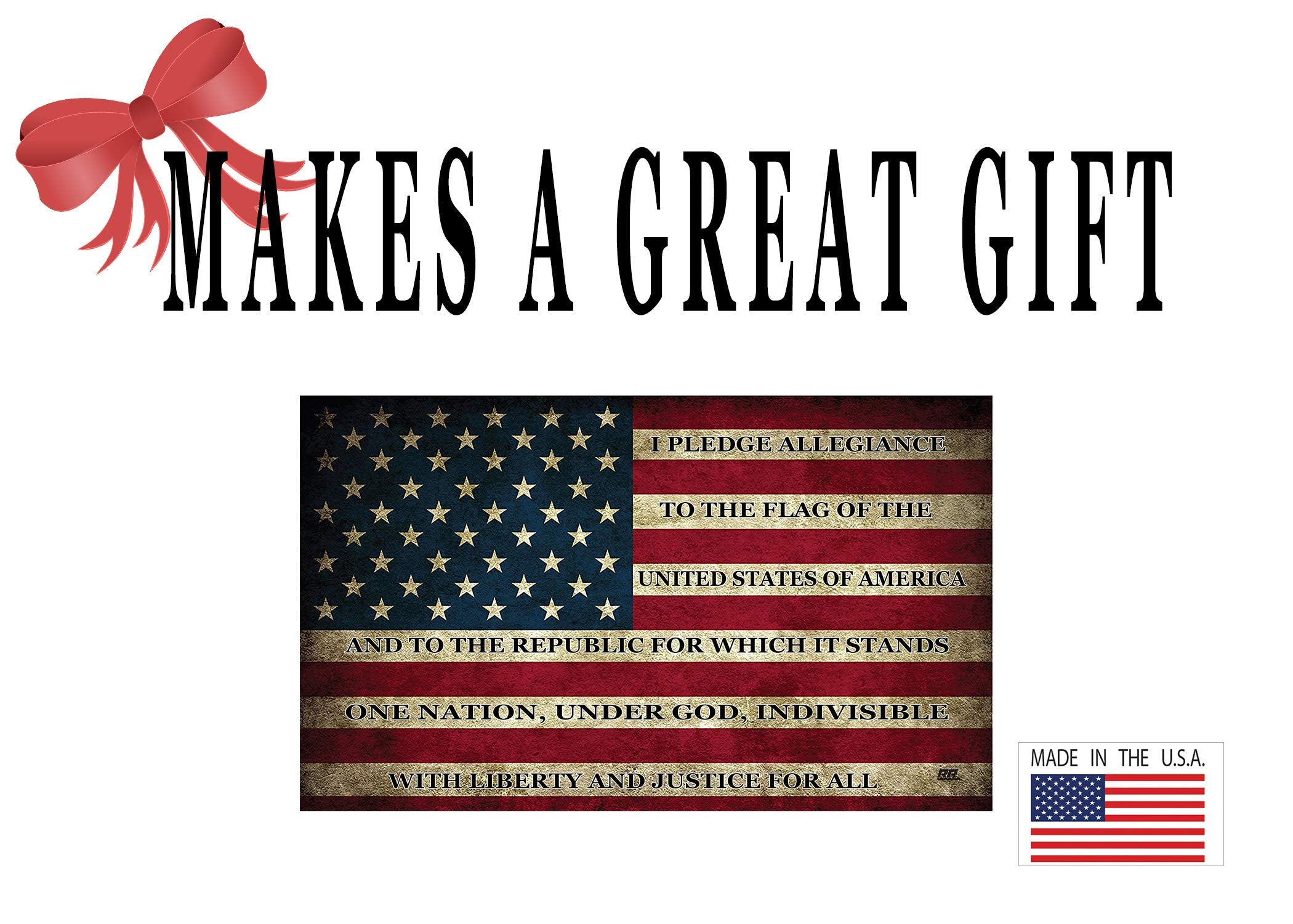 Rogue River Tactical Usa Flag Sticker Bumper Car Decal Gift Patriotic American Worn United States Pledge Of Allegiance (3X5 Inch