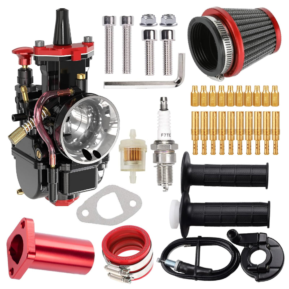 MTRPARTS PWK 28 30MM Carburetor Intake Pipe Kit - Premium Performance Parts for Predator 212 224cc 196cc 200cc 6.5hp Engines - P