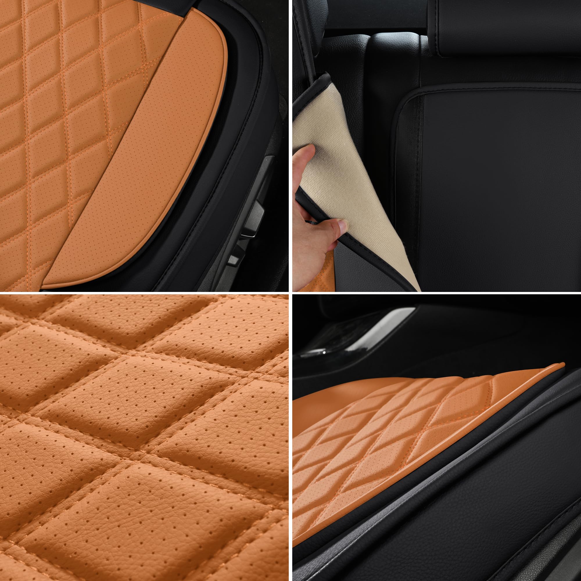 LINGVIDO Waterproof Faux Leather Automotive Seat Covers - Protect Your Car Seats with Full Set of Universal Fit Cushioned Protec