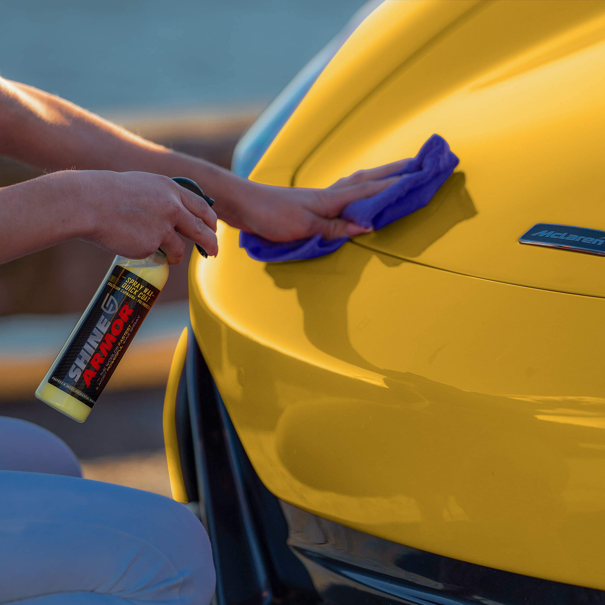 SHINE ARMOR Car Spray Wax - 8 Fl Oz Carnauba Liquid Wax for Instant Gloss & Protection - Premium Multi-Surface Polish for All Vehicles