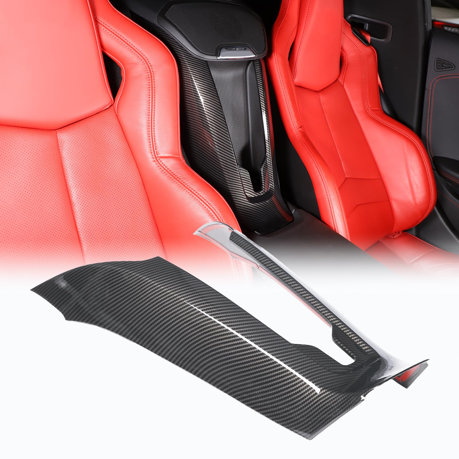 Carbon Fiber Pattern Phone Charger Cover Compatible With Chevrolet Corvette C8 2020-2023, Armrest Box Wireless Charging Cover Trim, Interior Center Armrest Accessories 1Pcs (Carbon Fiber Pattern)