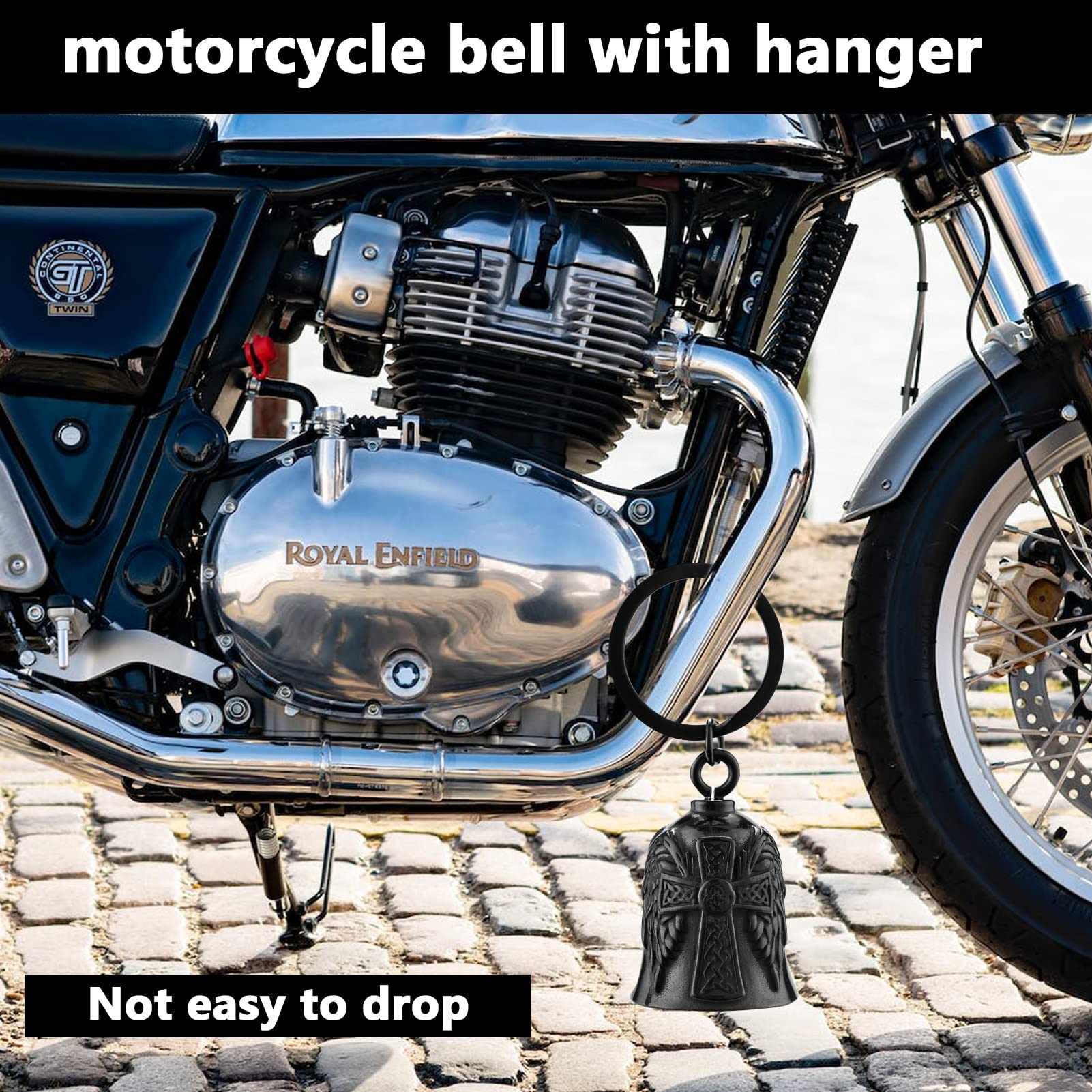 CYZBTBl Large Motorcycle Bell for Men & Women - Biker Safety Accessory in Cetic Cross Design