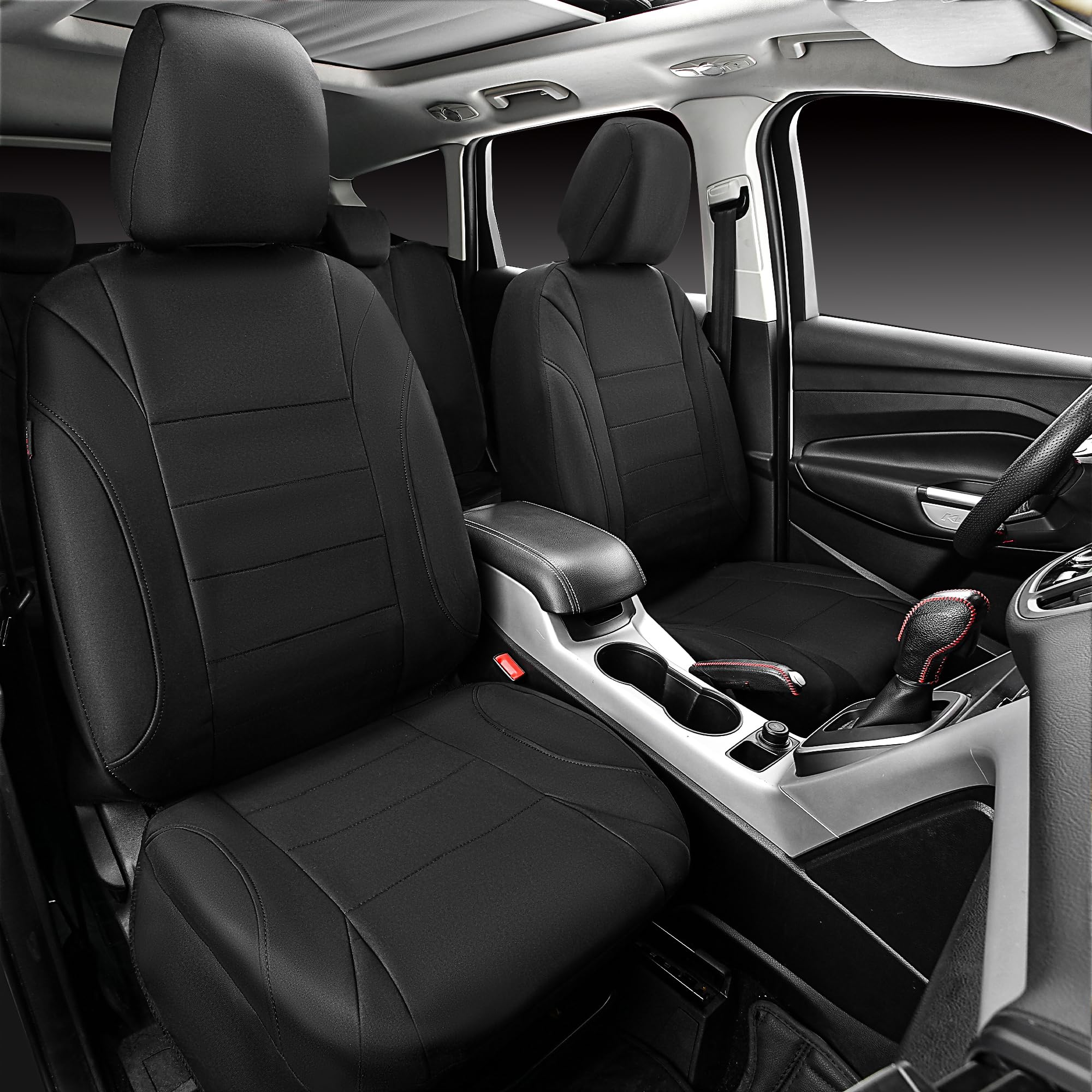 Car Pass Neoprene Waterproof Seat Covers, Universal Fit Black Full Sets, Protective Interior Covers For Auto Suv, Vans, Sedans,