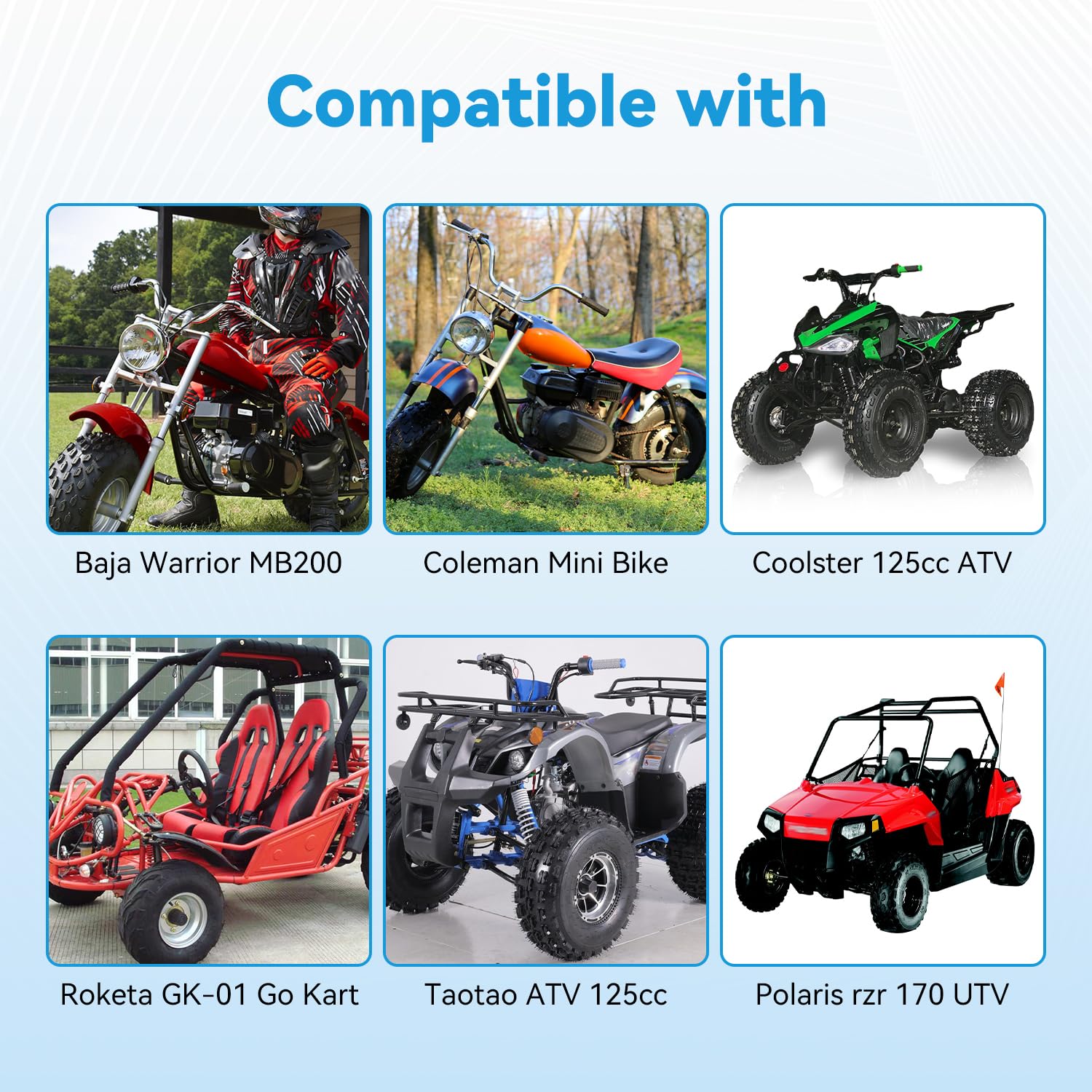 EOPOAYI 19x7-8 Mini Bike Tires Tubeless Replacement for Coleman CT200U BT200X CT200U-EX Baja Warrior MB200 Axis M200 Coolster 11