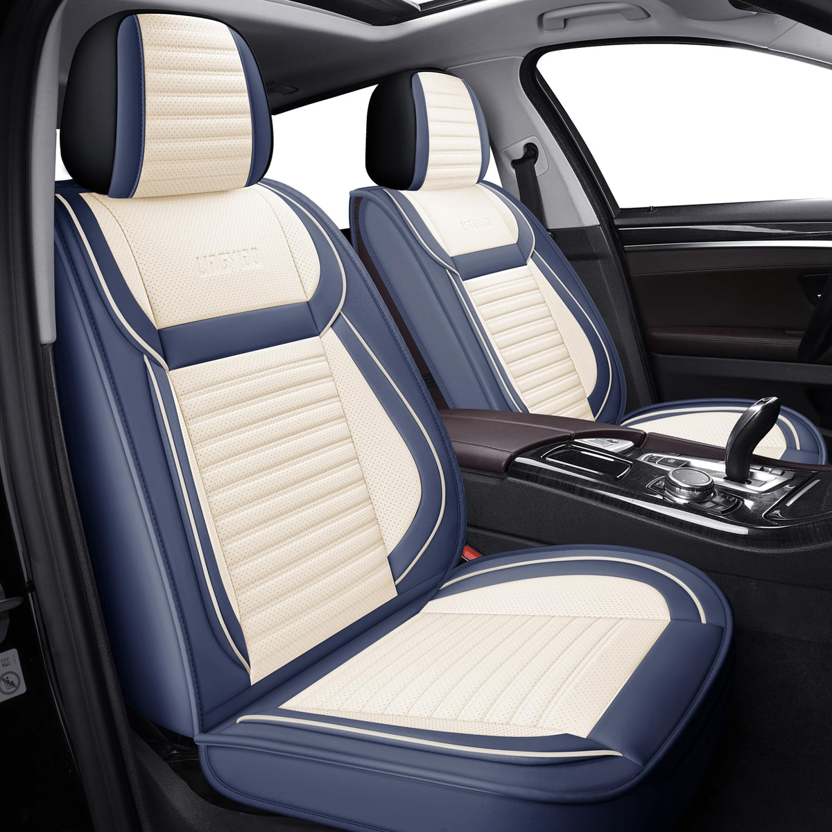 Lingvido Universal Car Seat Cover, Breathable And Waterproof Faux Leather Automotive Seat Covers For Cars Suv Sedan (Full Seat, 