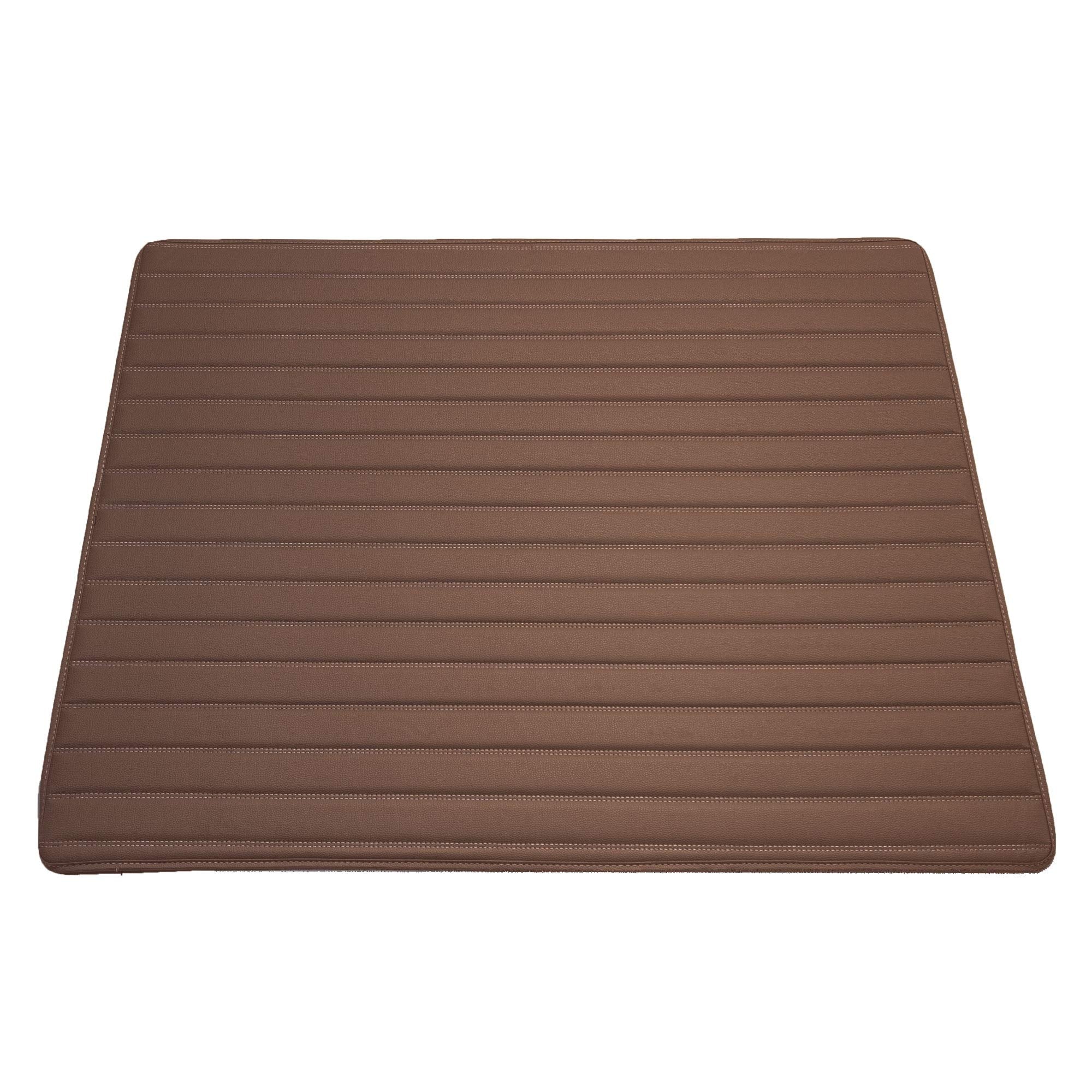 Fh Group F16500 Deluxe Heavy-Duty Faux Leather Multi-Purpose Cargo Liner, Striped, 32   , Brown Color- Fit Most Car, Truck, Suv,