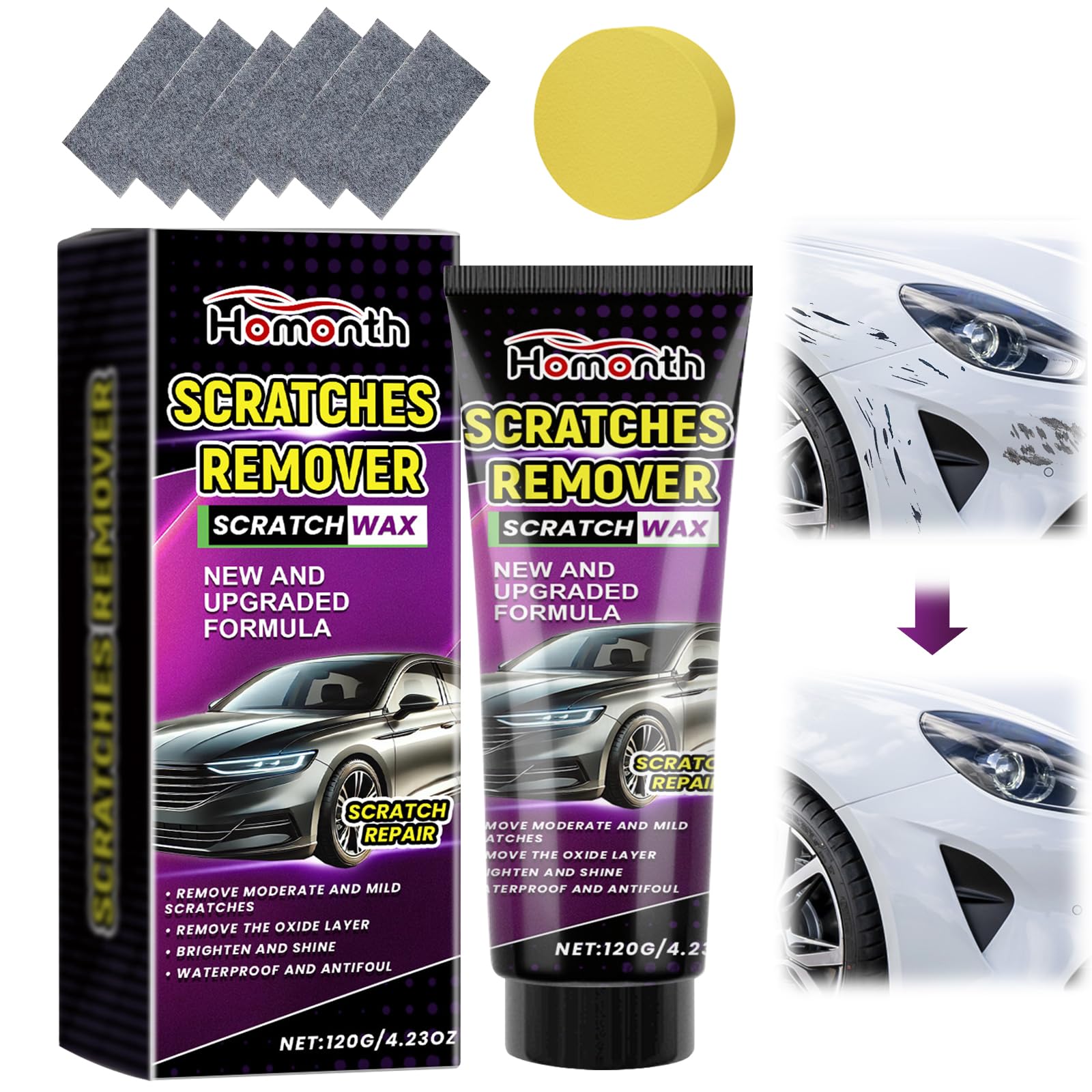 Nano Sparkle Cloth Car Scratch Remover Set,Magic Nano Sparkle Cleaning Cloth Car Scratch Remover,Nano Sparkle Cloth and Car Scra