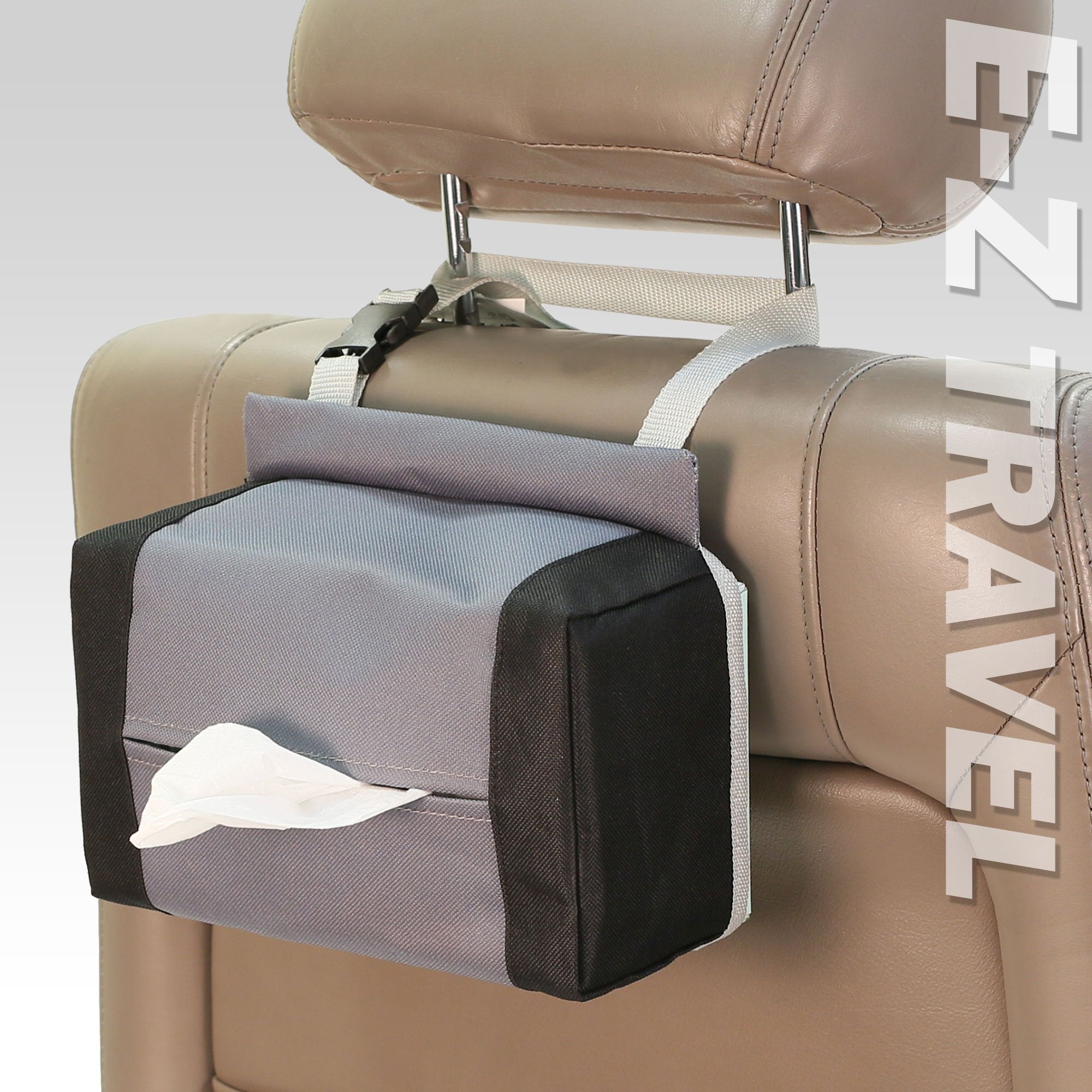 Fh Group E-Z Travel Napkin Tissue Dispenser Holder Fits Most Cars, Suvs, Trucks, And Vans Gray