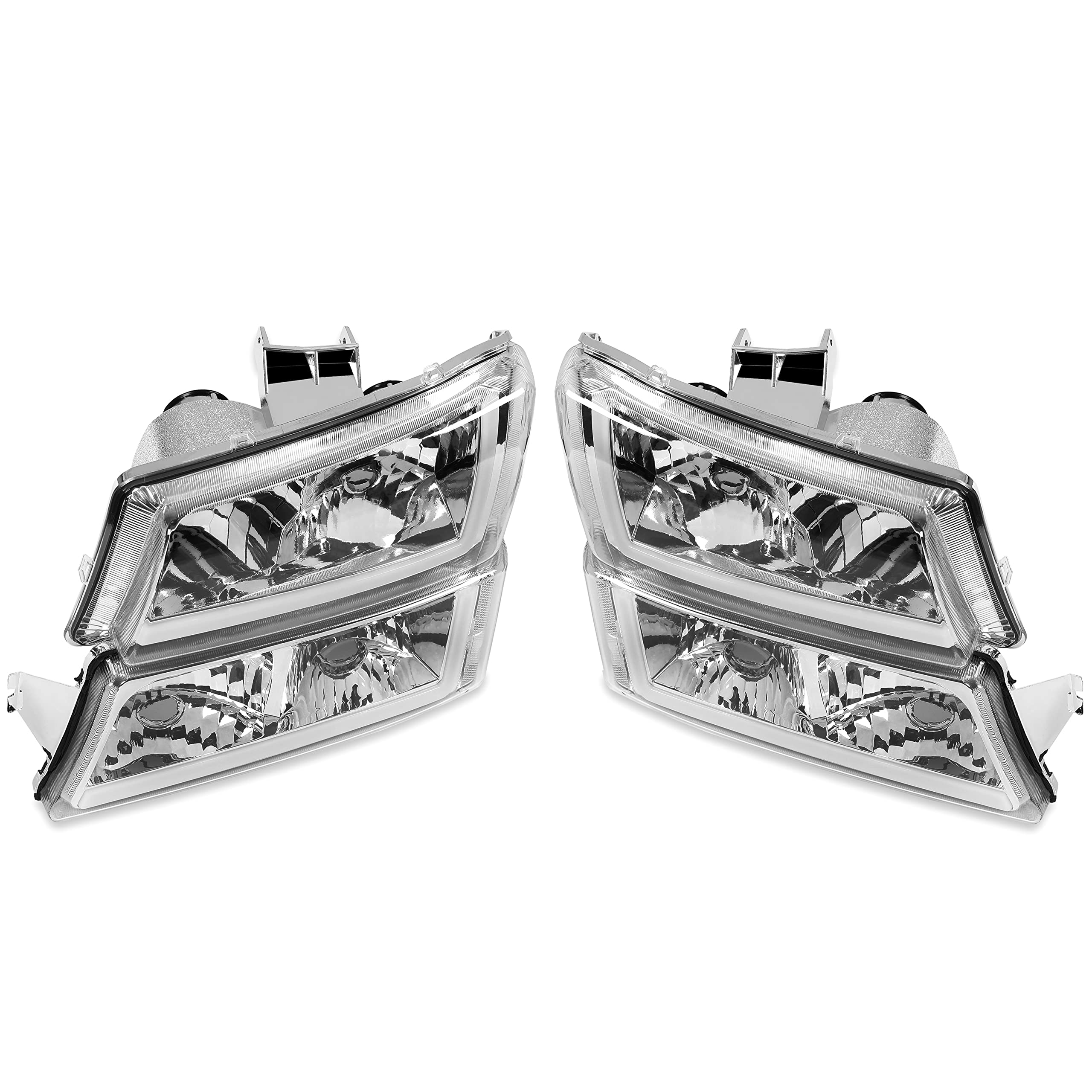 Kojem Led Drl Headlight Bumper Lamps Compatible With 03-07 Chevy Avalanche Silverado 1500 2500 3500 Led Tube Bar Bumper Parking Lights Headlamps (Clear Lens Black Housing) 1 Pair Left Right