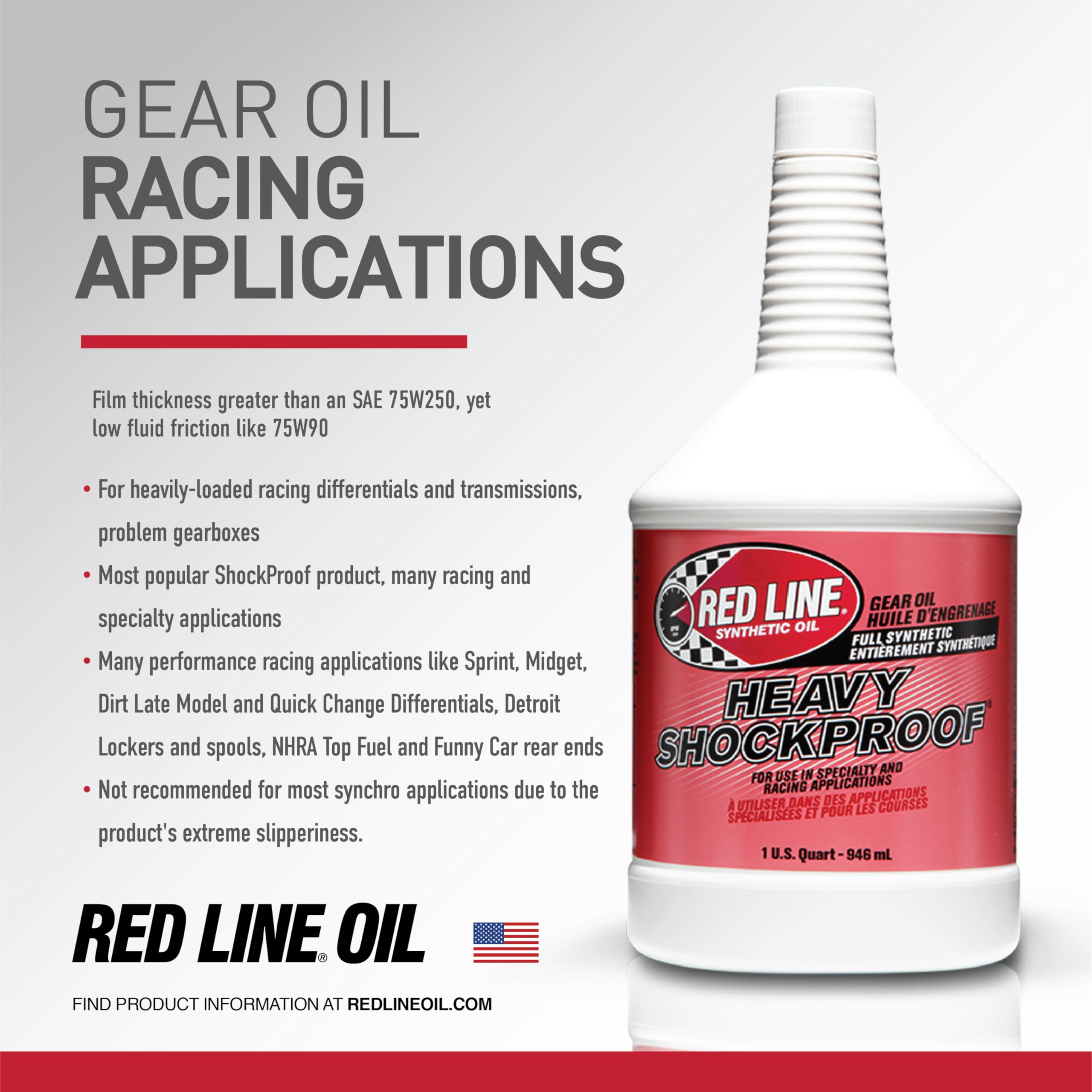 Red Line 58204 Heavy Shockproof Gear Oil - 1 Quart