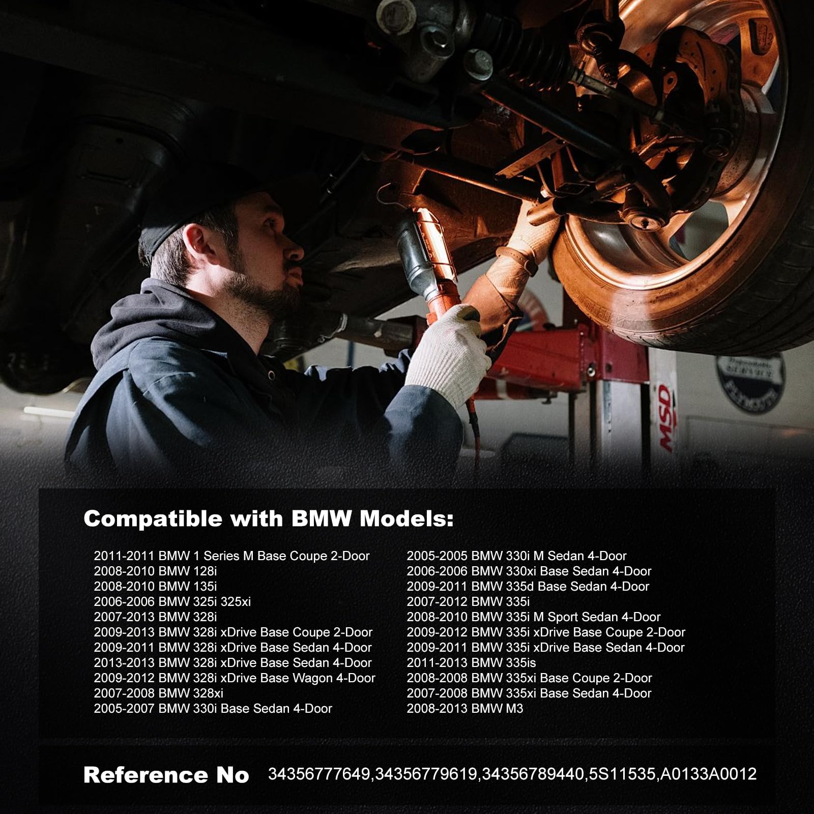 Bapmic 34356779619 Front Brake Pad Wear Sensor Compatible with BMW 325i 325xi 330i 330xi 328i 335i 328xi 335d 335is 335xi 128i 135i