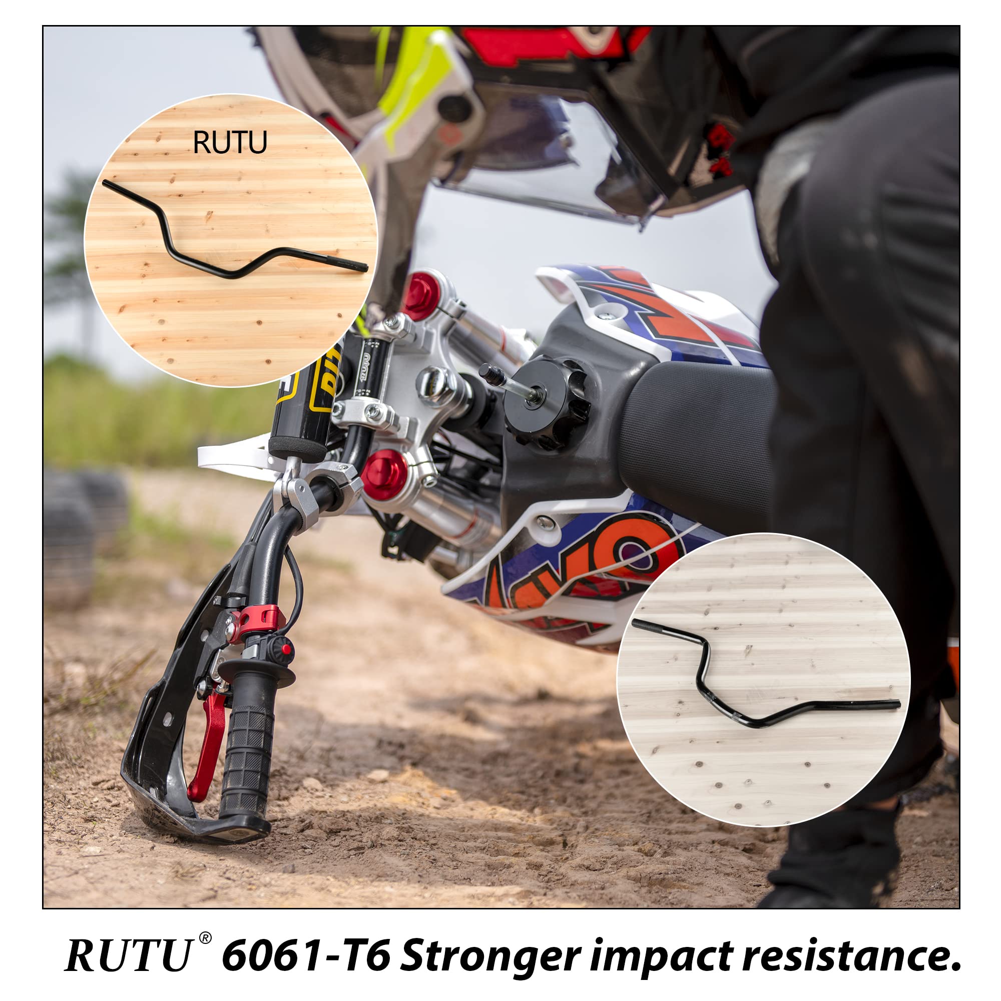 Rutu 7/8'' Dirt Bike Handlebars With Foam Pad - Motorcycle Handlebars Compatible With Crf Yzf Kxf, Klx, Rmz, Drz Pit Dirt Bikes,