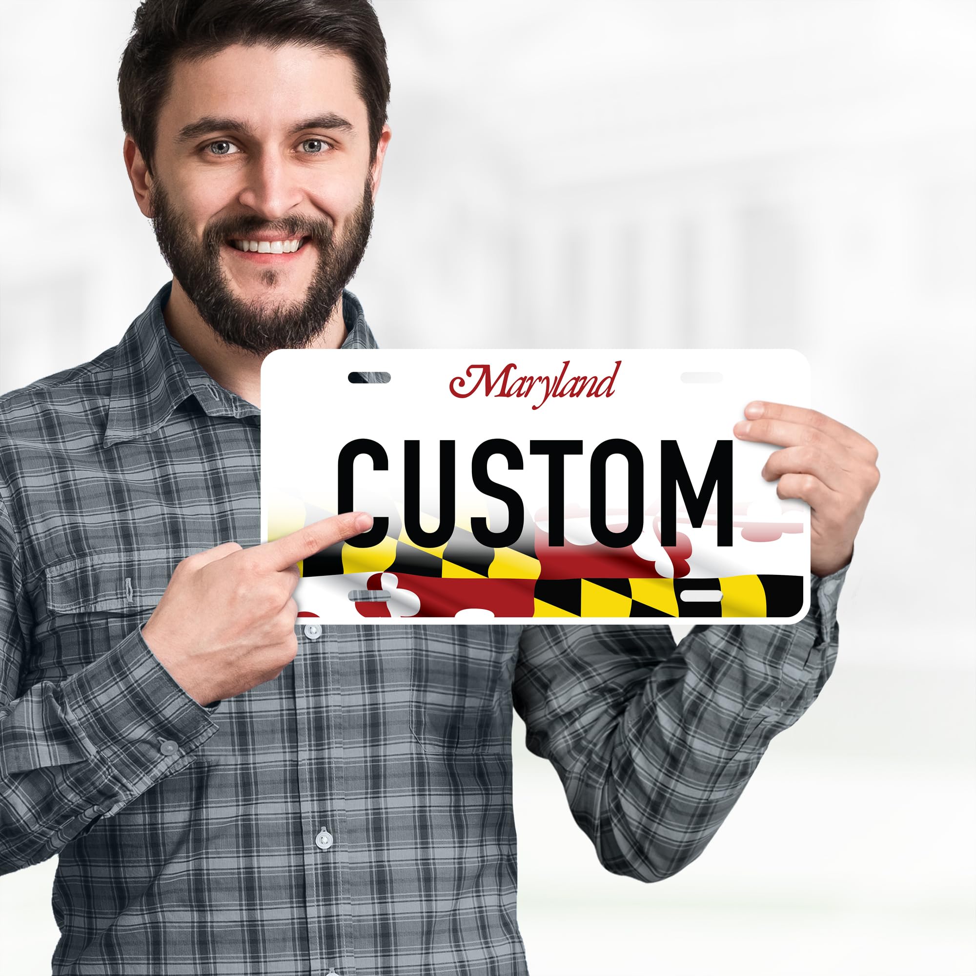 Custom Maryland License Plate, Personalized License Plates For Car, 6X12 Inch, Rust-Free Fade Resistant Aluminum, Usa Made By My