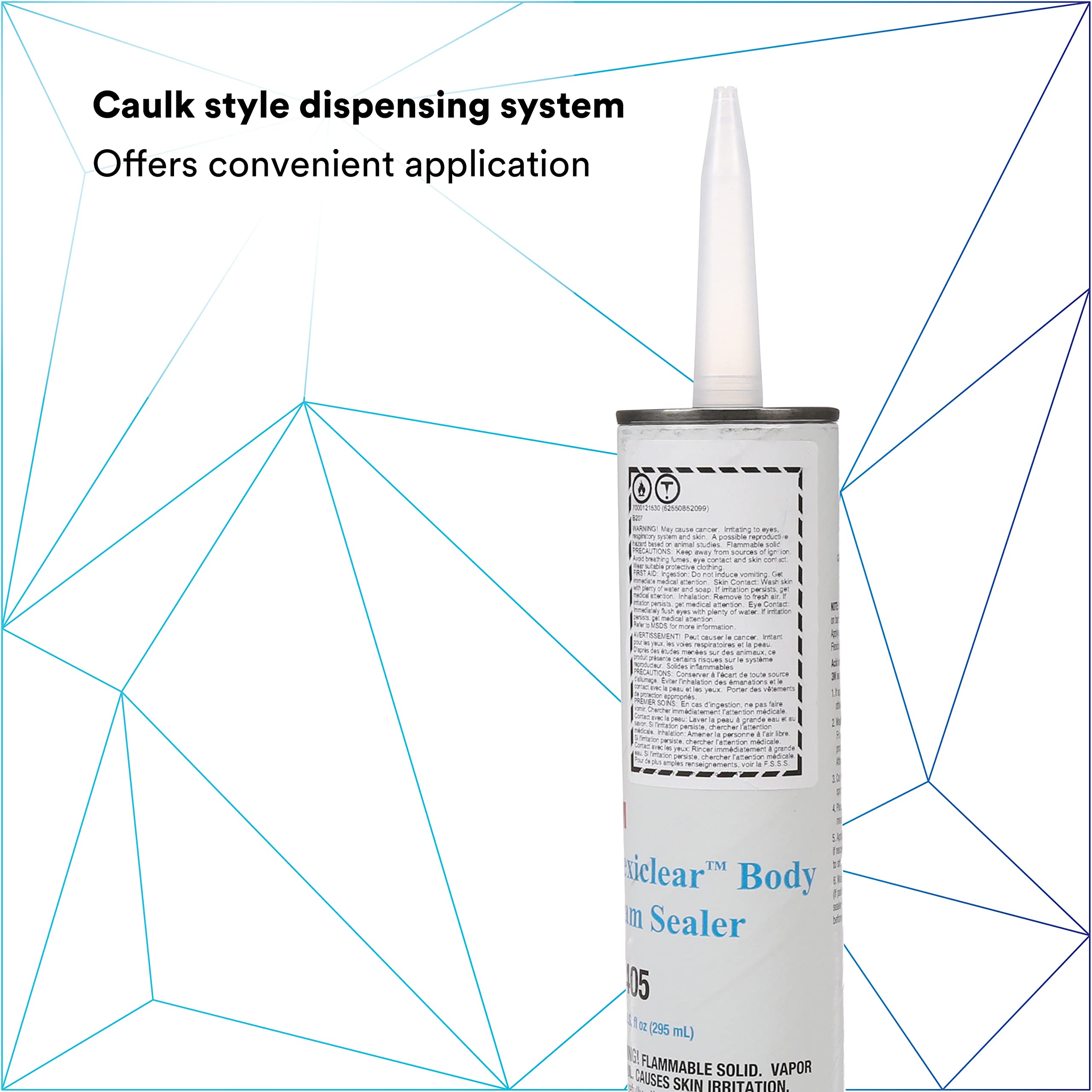 3M Flexiclear Body Seam Sealer, 08405, Medium-Bodied, Low Modular Sealer, 1/10 Gal/10 Fl Oz Cartridge