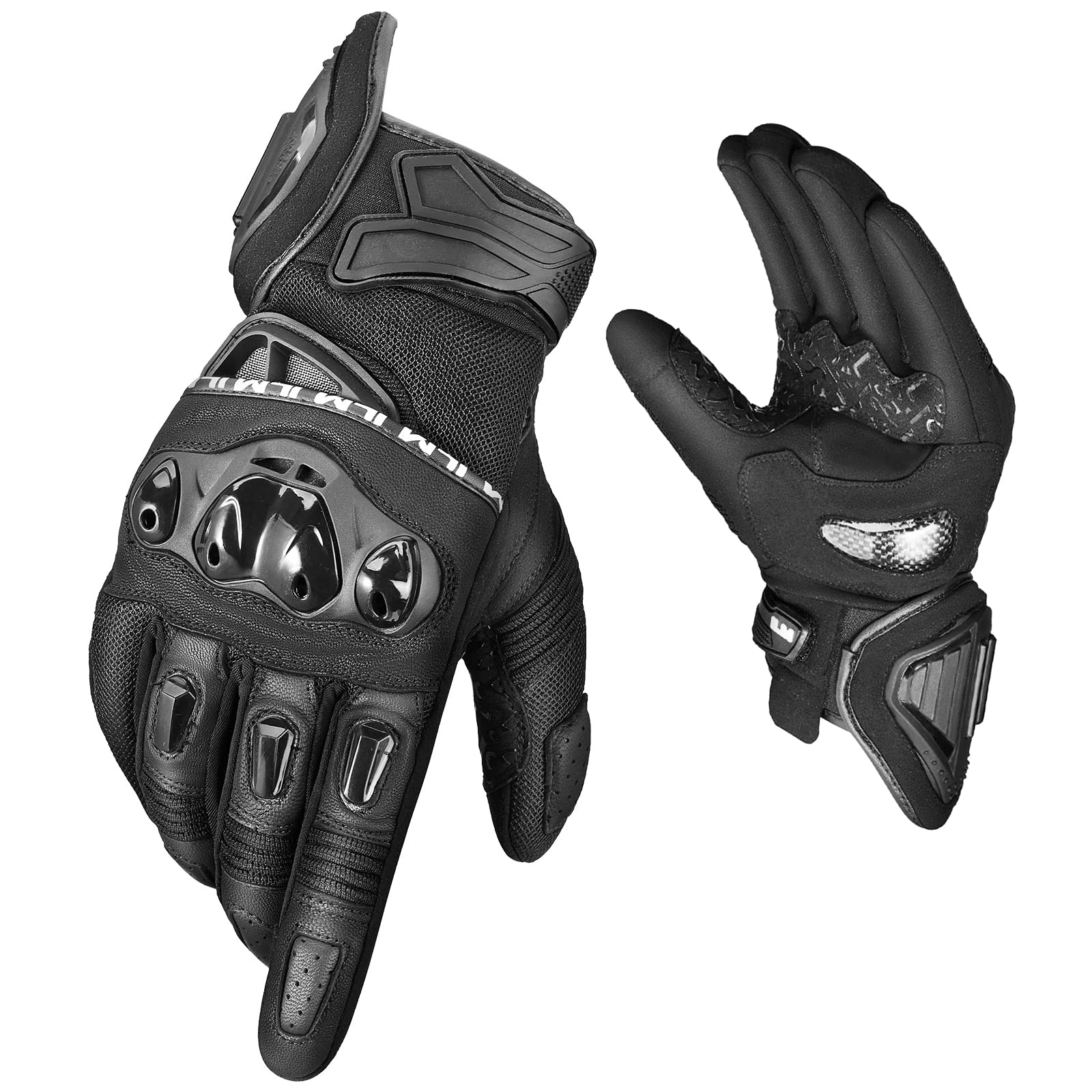 ILM Motorcycle Gloves for Men and Women Touchscreen Riding Gloves Motorbike Motocross Dirt Bike ATV Model-WD01(Black,Small)