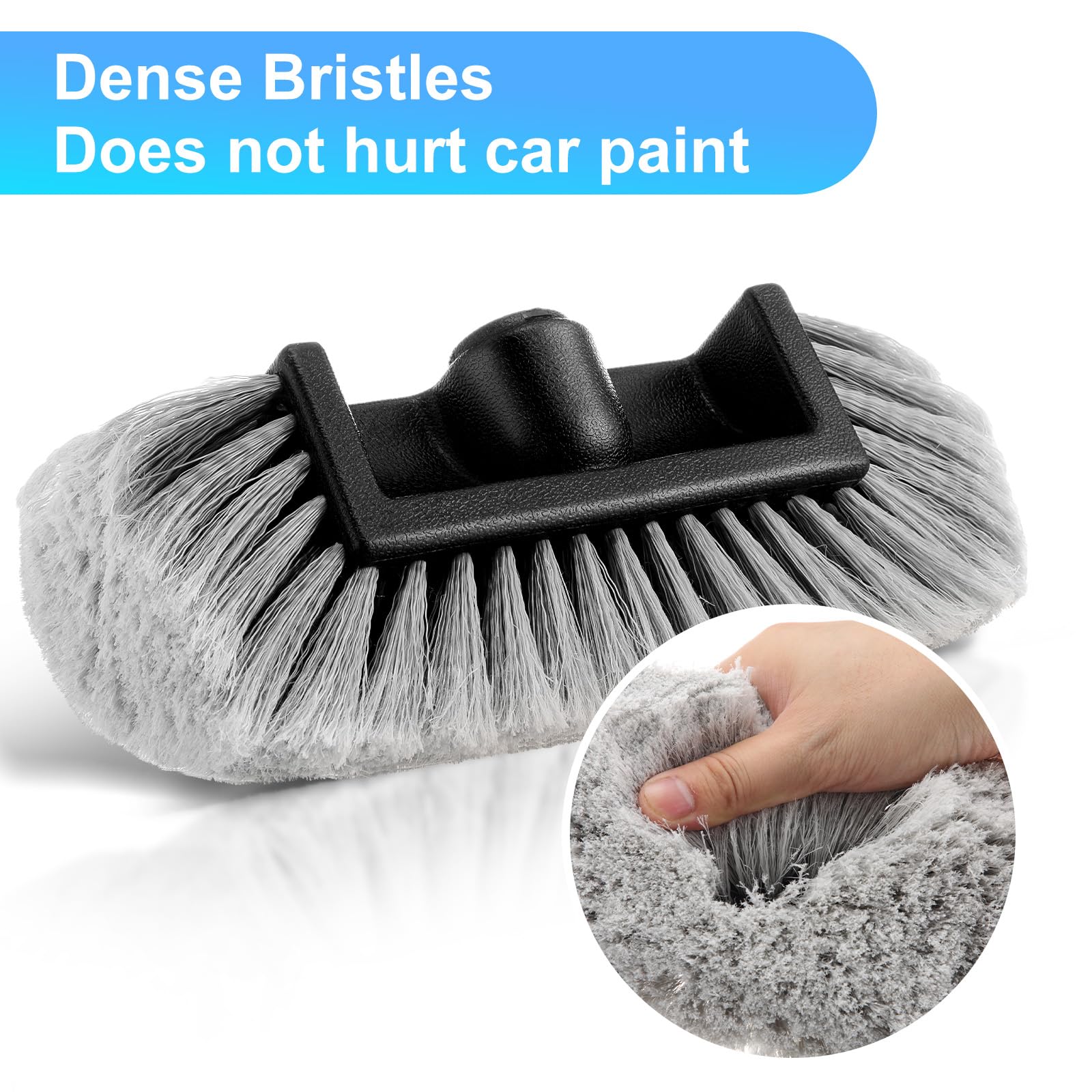 Tanlade 2 Pcs Car Wash Brush Head with Soft Detailing Bristle Flow Through Car Cleaning Brush Exterior Wash Equipment for Auto T