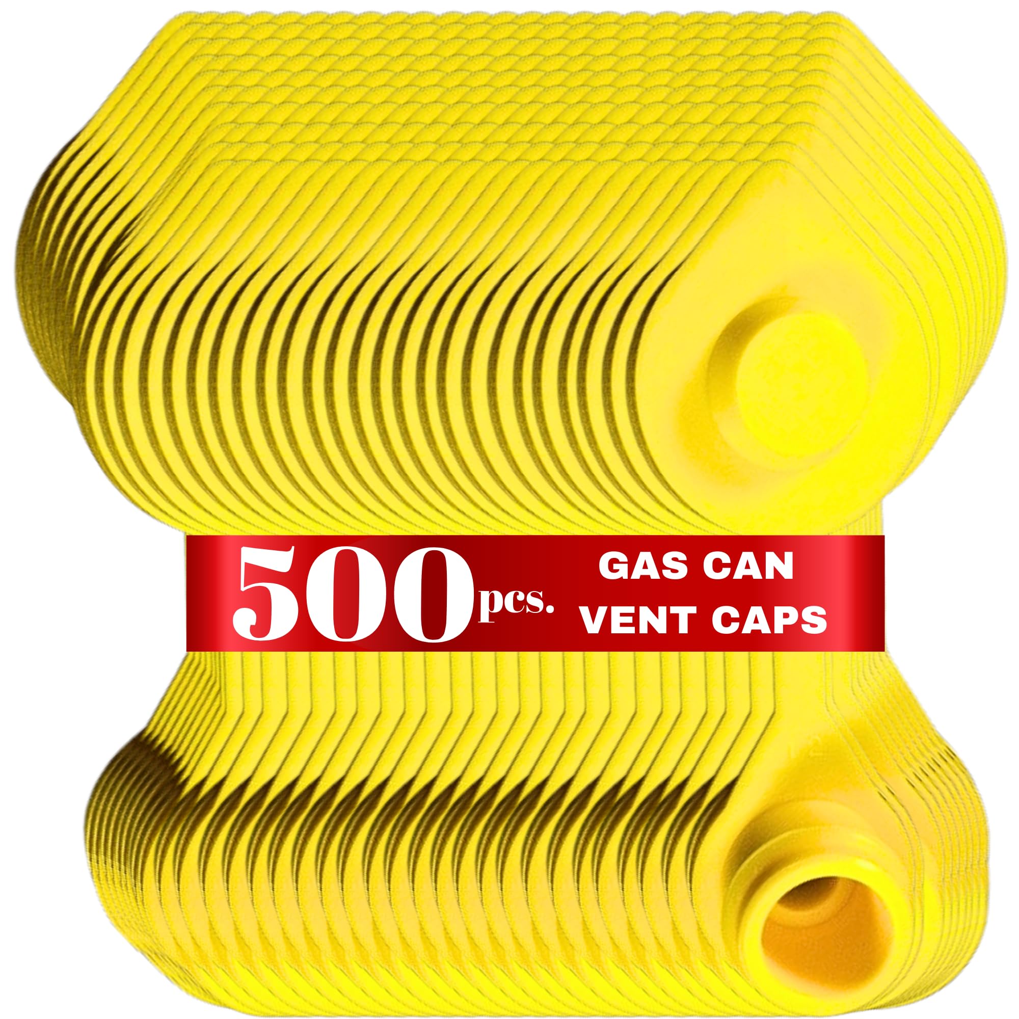 500pcs Yellow Gas Can Vent Caps - Can Vents for Plastic Cans & Metal Fuel Jugs, Vent Kit for Blitz Gas Can, Fuel Can Vent Caps f