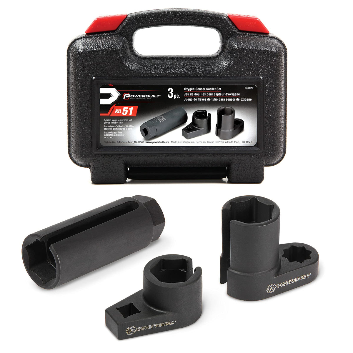 Alltrade 648625 Oxygen Sensor Socket Set, Black