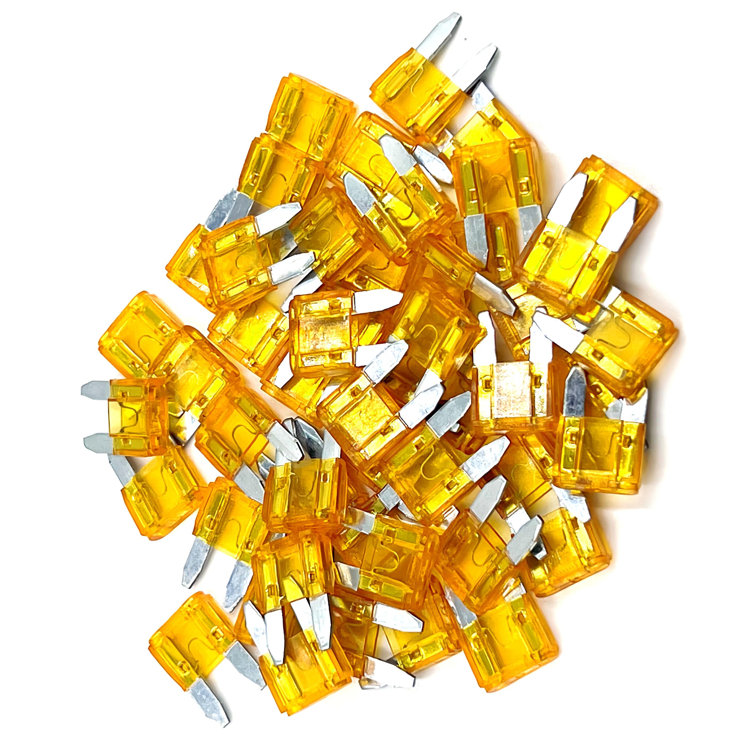 Xjlsgxusg 50Pcs 5Amp Mini Car Fuses, Blade Fuse Assortment Kit For Car, Marine, Truck, Rv Fuse Replacement