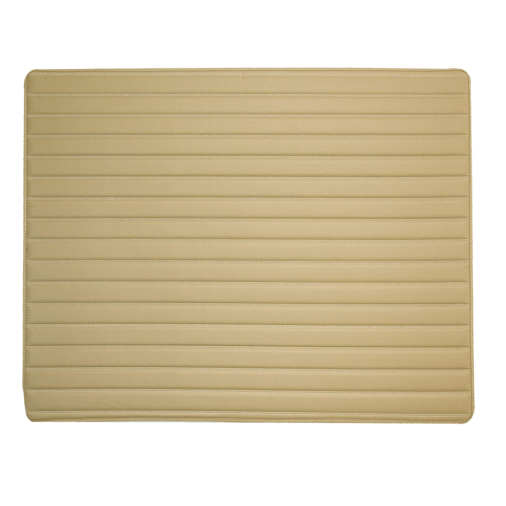 Fh Group F16500 Deluxe Heavy-Duty Faux Leather Multi-Purpose Cargo Liner, Striped, 32   , Beige Color - Universal Fit For Trucks