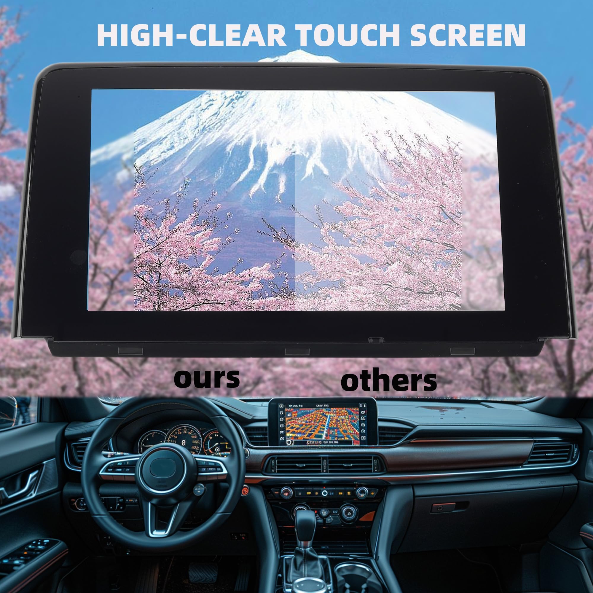 Dasbecan Uconnect 8'' Touch Screen Glass Digitizer Navigation Radio Compatible with Mazda CX-9 2016-2018 Replaces# TK48-611J0,TK