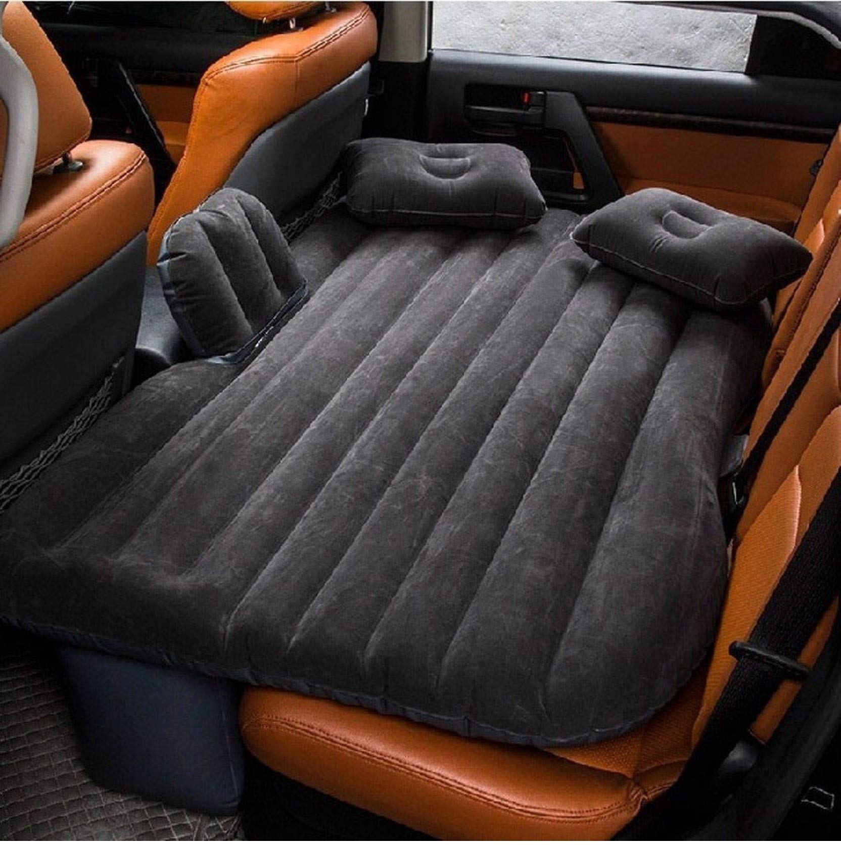 Brogbus Raf Car Travel Vehicle Inflatable Cushion Mattress With Two Air Pillows, Car Air Pump And Repair Tikki For Car Travel (B