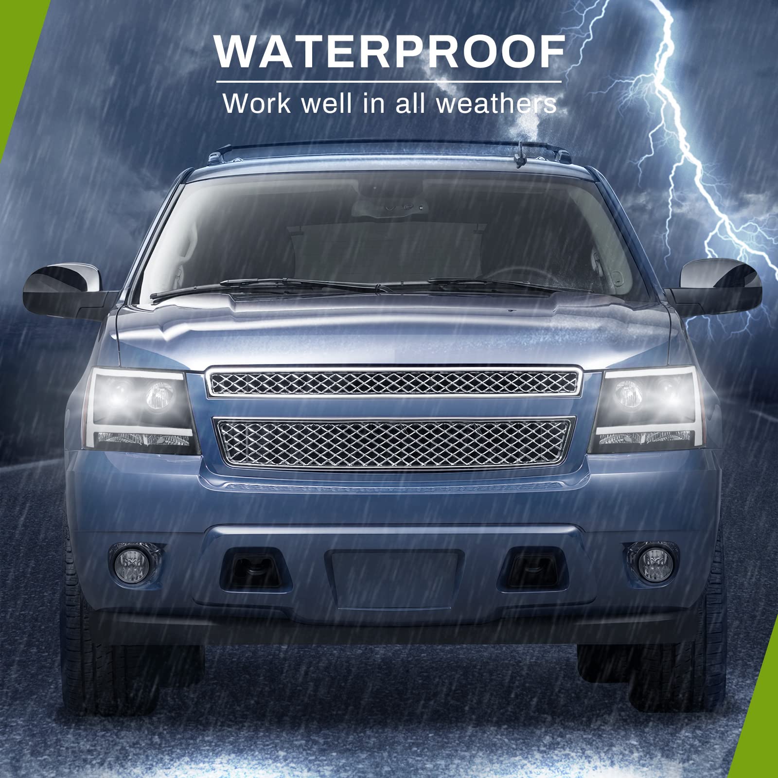 Autosaver88 Led Projector Headlight Assembly Compatible With 2007-2013 Chevy Avalanche Pickup Truck 07-14 Chevy Suburban/Tahoe R