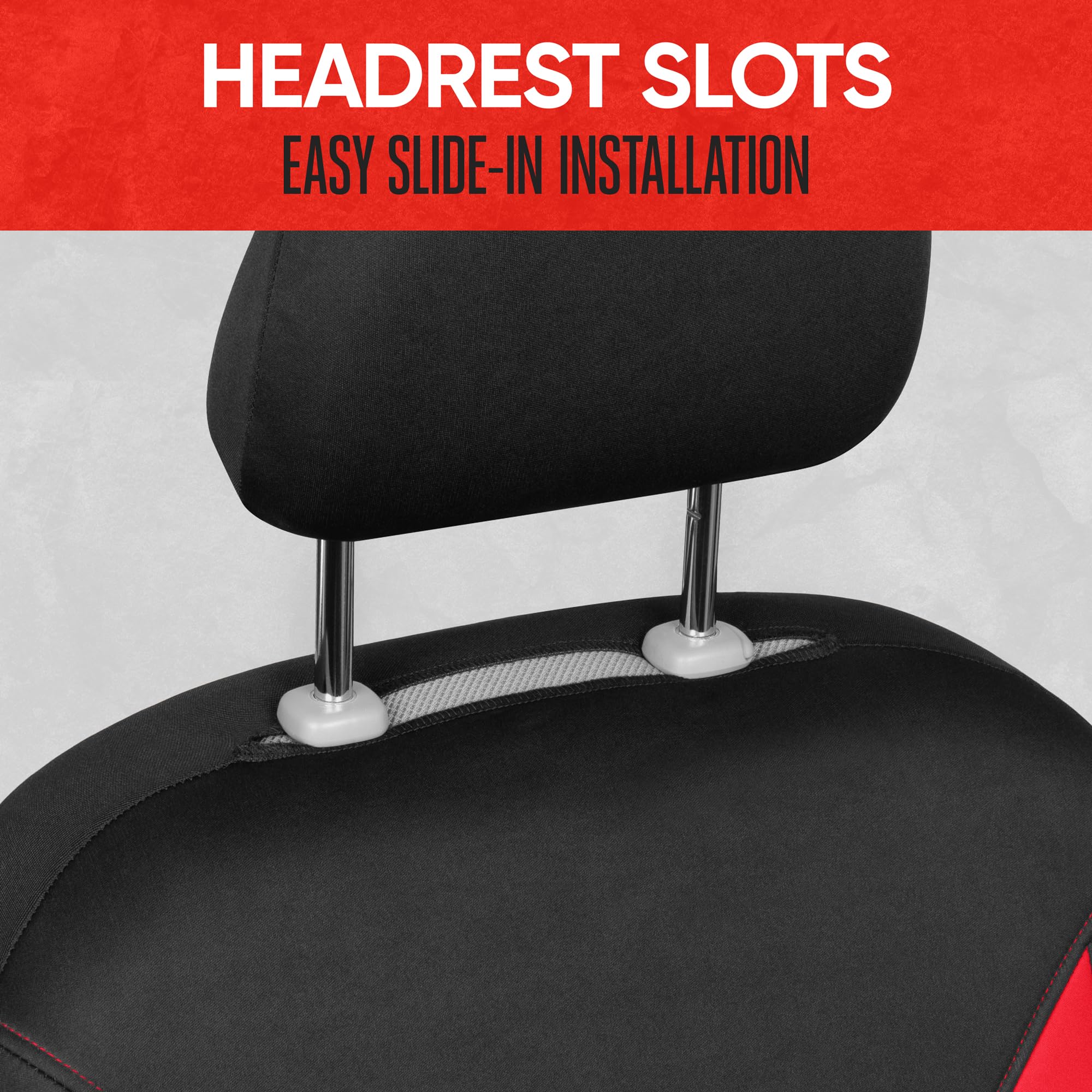 Motor Trend SpillGuard 2 Red Seat Covers for Cars & Seat Covers for Trucks - Neoprene Lining Waterproof Car Seat Covers Front Se