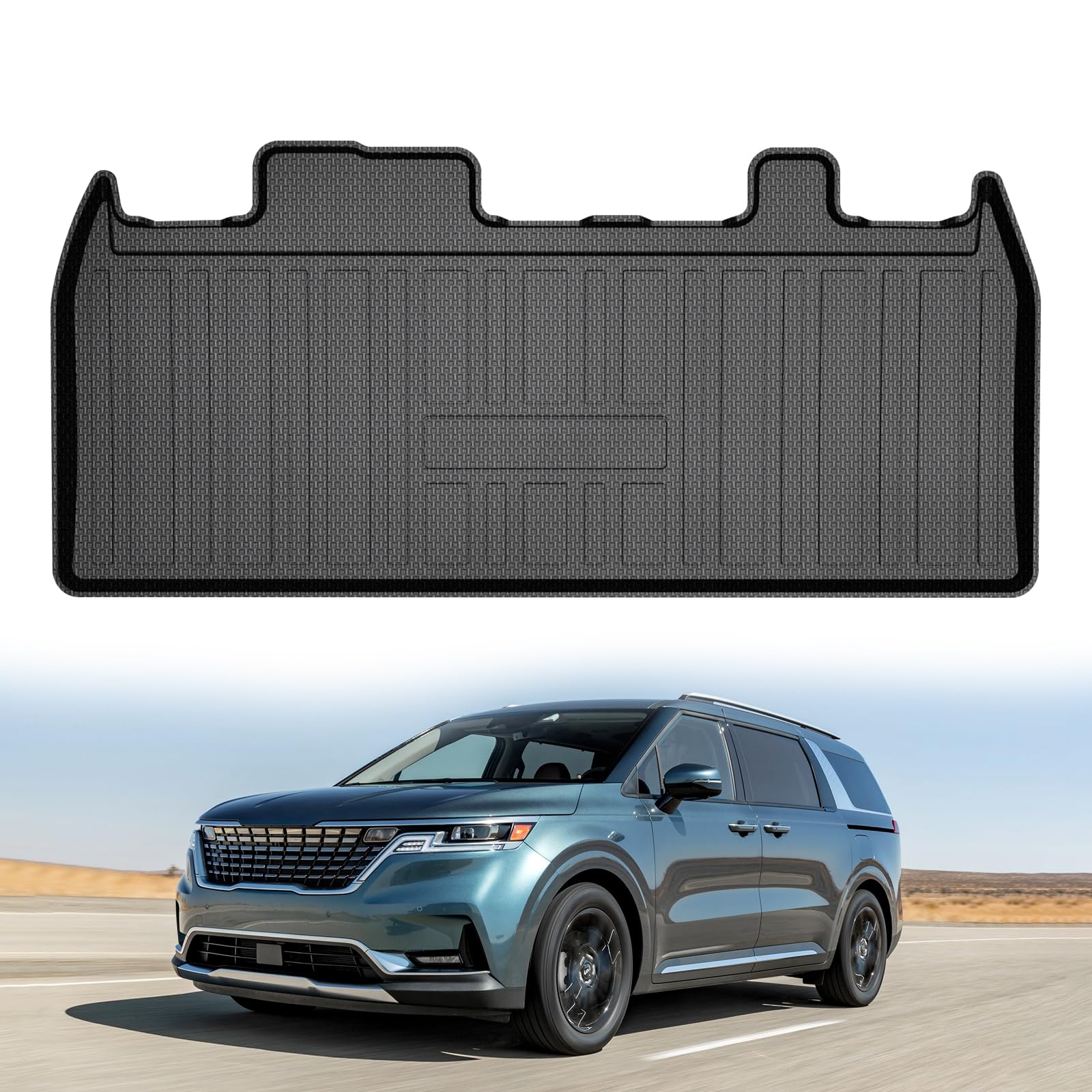 Powerty Cargo Mat For 2022-2025 Kia Carnival (Non-Hybrid) Accessories Trunk Mat Tpe All Weather Cargo Liner Heavy-Duty Trunk Lin