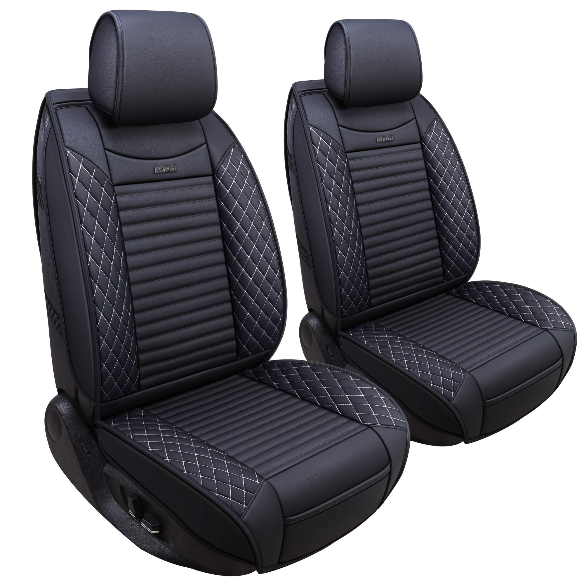 Aierxuan 2 Pcs Front Captain Seat Covers for Cars Waterproof Leather Cushion Universal Fit for Cx5 Renegade Highlander Toyota Co