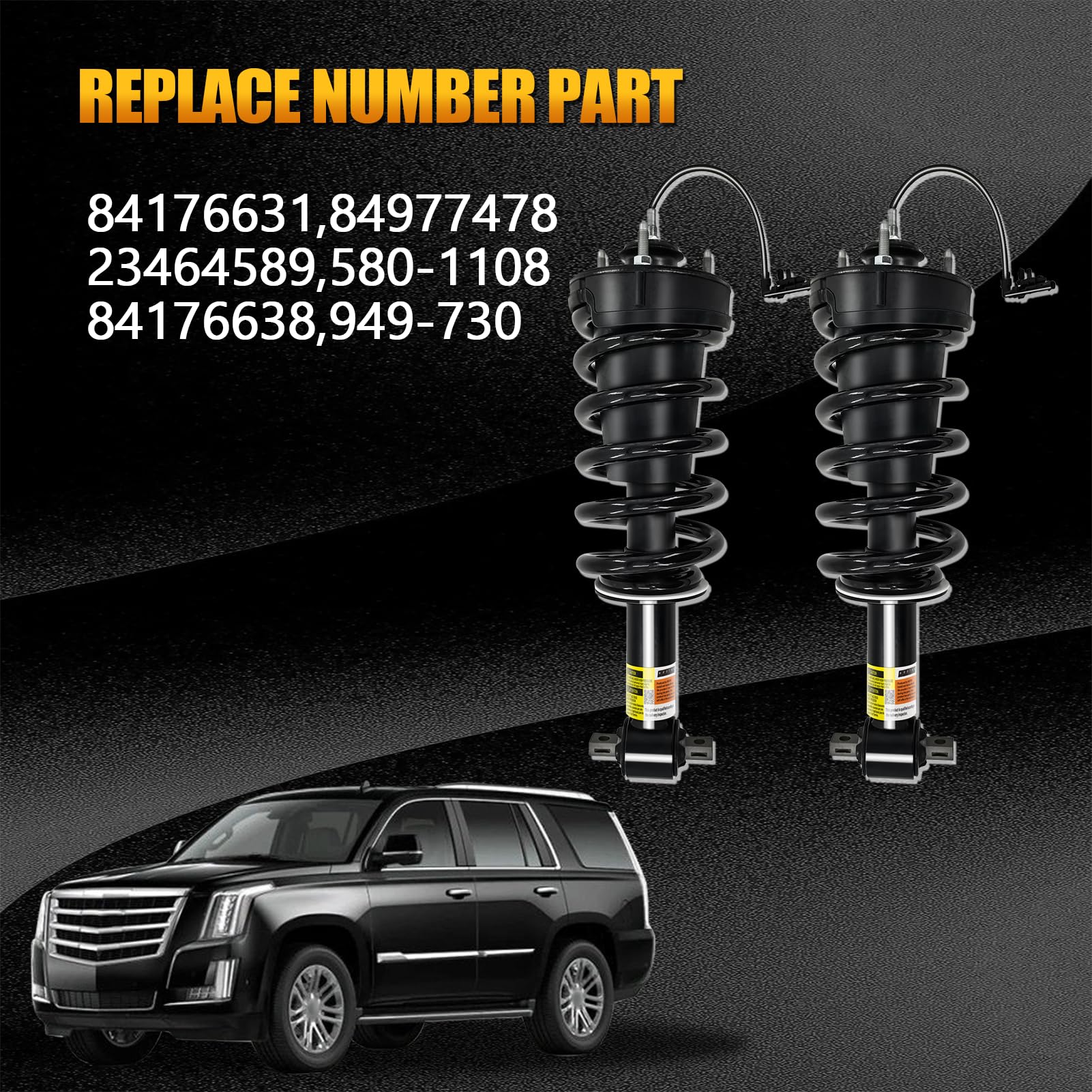 ARSTAK 84176631 84176675 4 PCS Front Struts & Rear Air Shock Assembly w/Magnetic Compatible with Cadillac Escalade ESV, for Chev