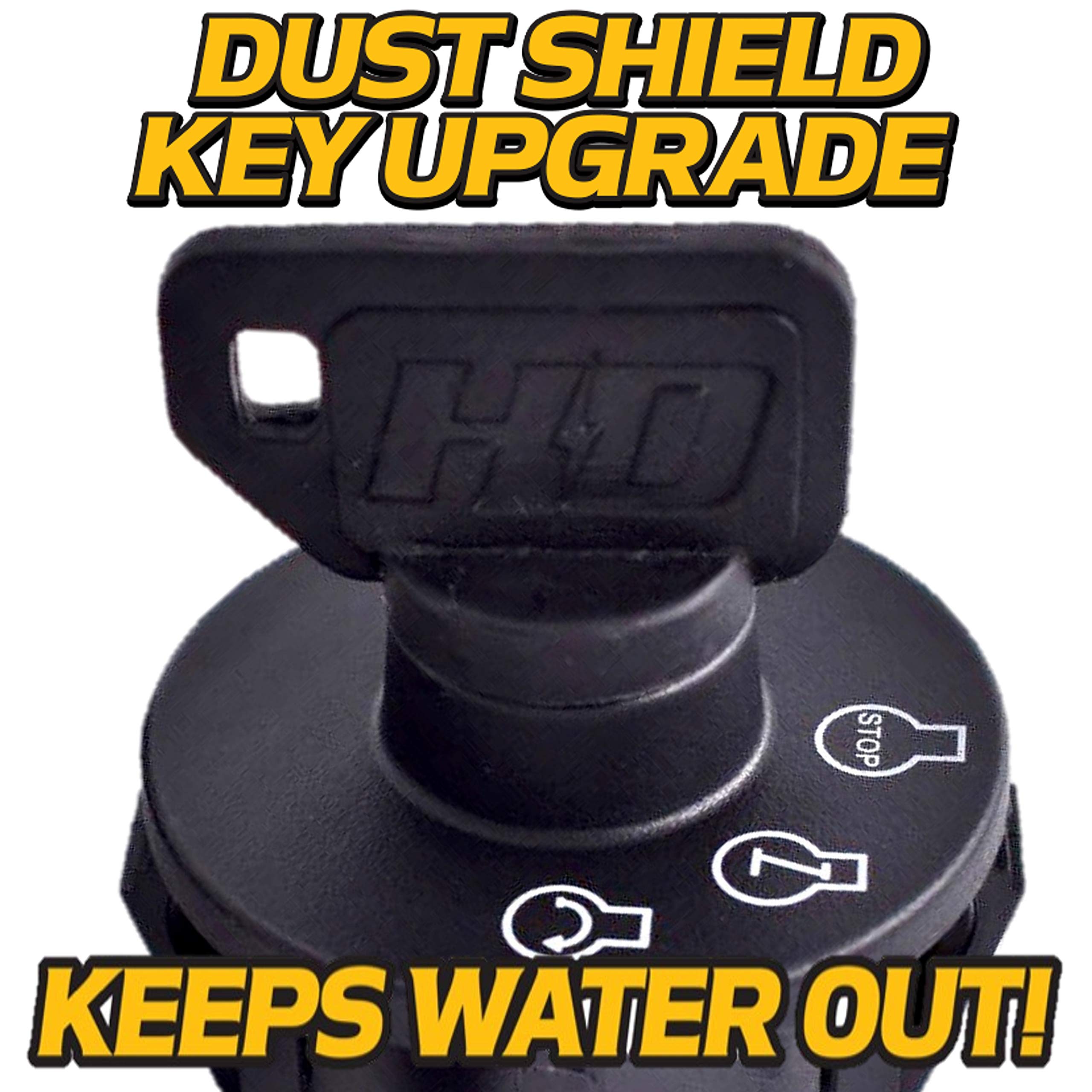 HD Switch Ignition Switch for Kubota Z-Series Mowers - Black with 2 Umbrella Keys & Free Carabiner