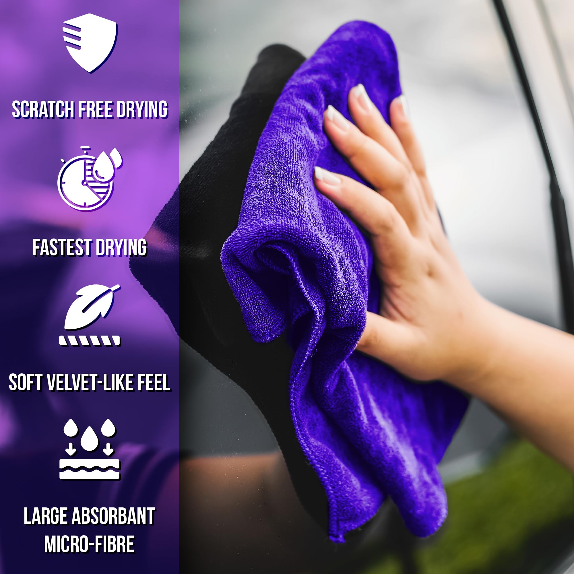 Paks Edgeless Microfiber Towels For Cars - 16X16 Absorbent Microfiber Car Towels For Kitchen & Detail Towels - 10-Pack Lintless Plush Microfiber Towels For Cars - Microfiber Towels For Cars Detailing