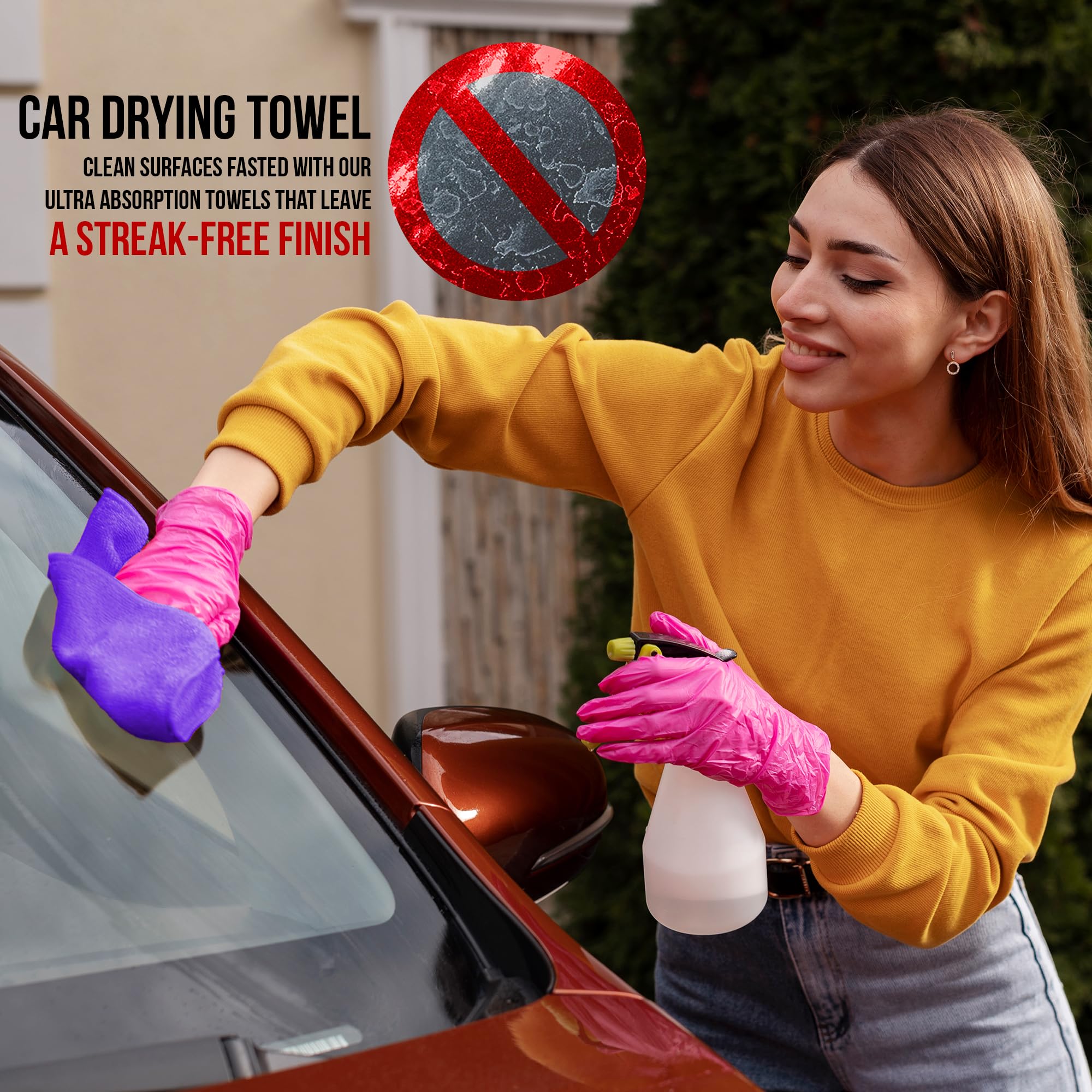 Paks Edgeless Microfiber Towels For Cars - 16X16 Absorbent Microfiber Car Towels For Kitchen & Detail Towels - 10-Pack Lintless Plush Microfiber Towels For Cars - Microfiber Towels For Cars Detailing