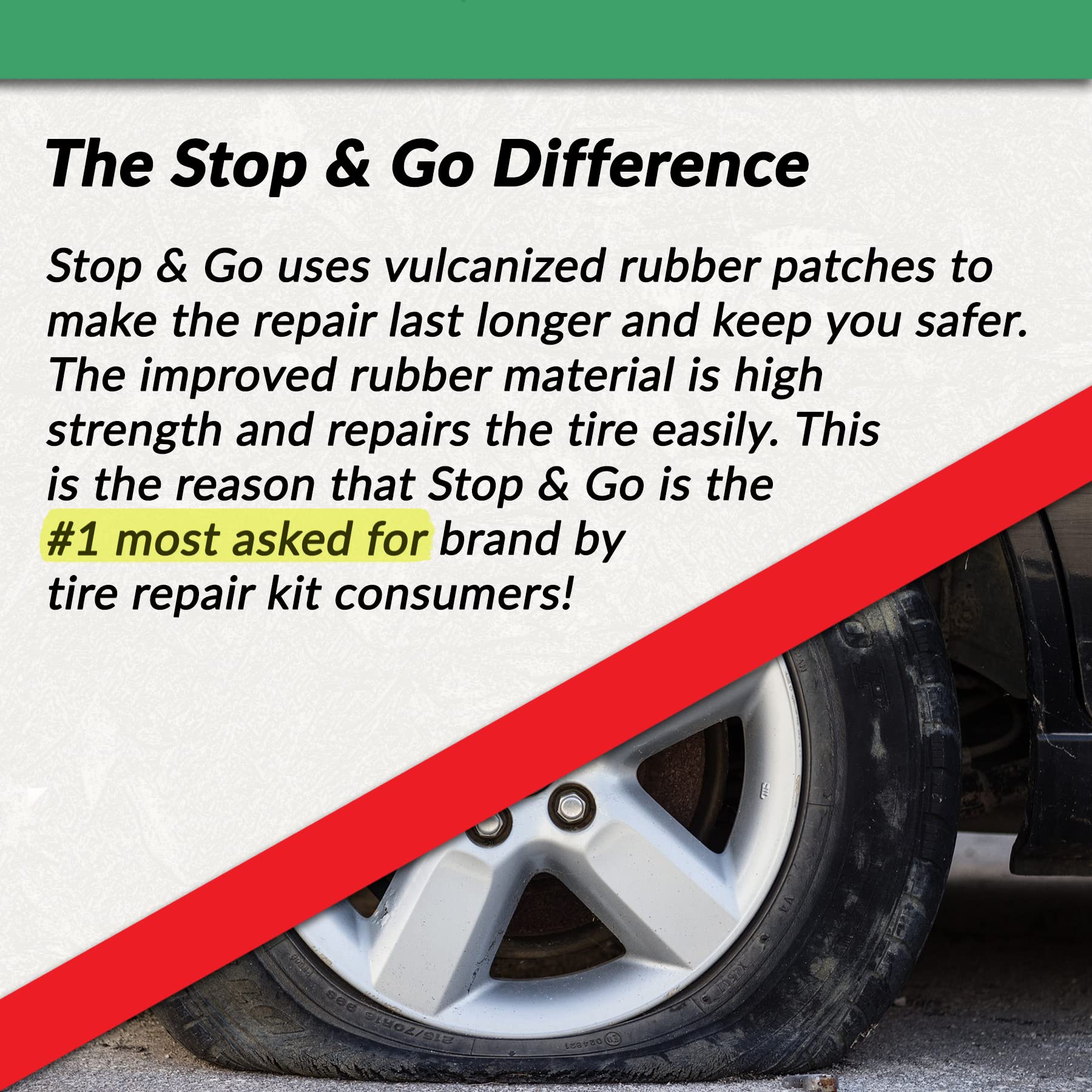 Stop & Go 3003 8 Piece Tube Type Tire Repair Kit With Patches & Rubber Cement For Punctures And Flats On Motorcycle, Scooter, &