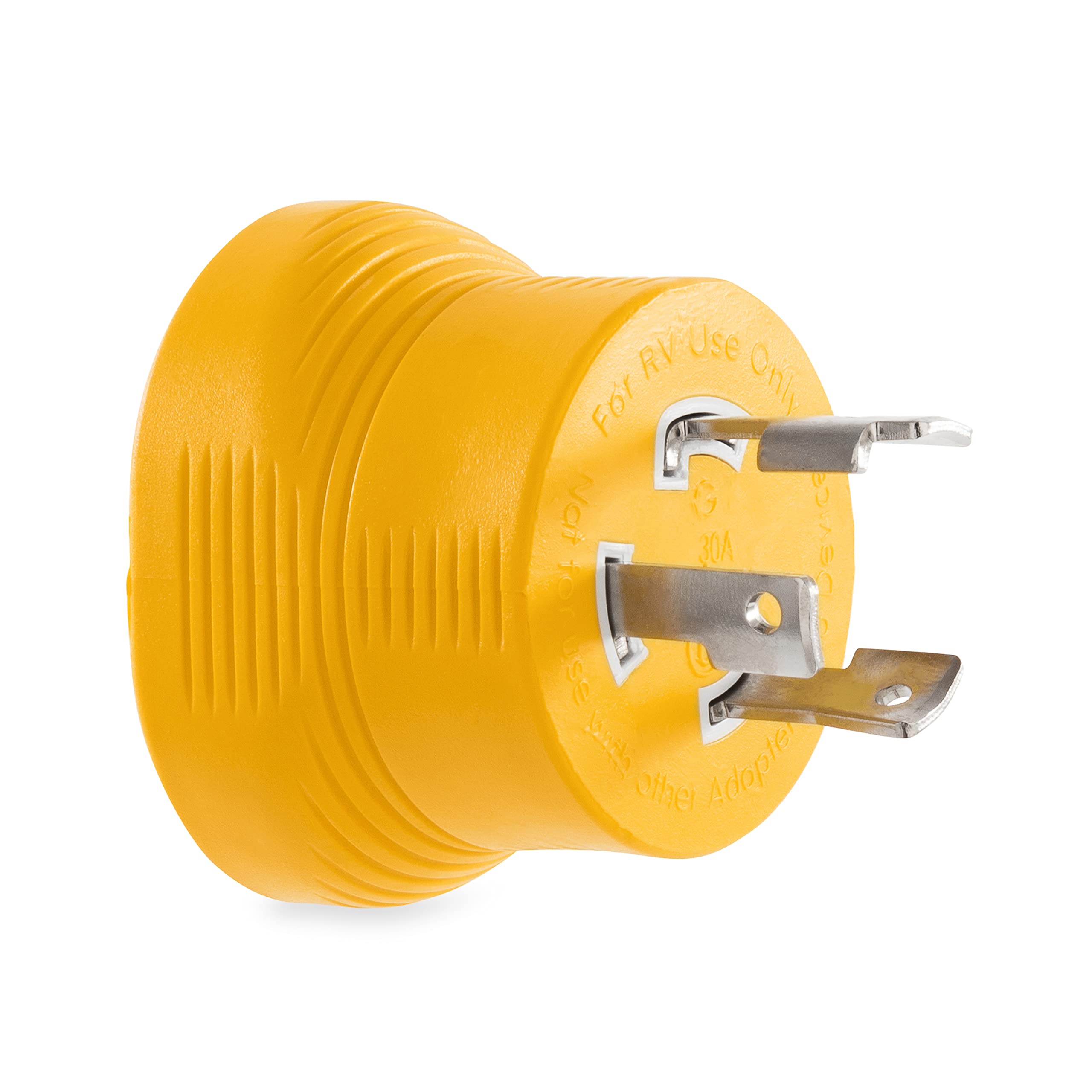 Camco Power Grip Camper/Rv Generator Adapter | Features A Heavy-Duty 30 Amp Locking Male And Female Connection | Rated For 125 Volts / 3750 Watts (55333)