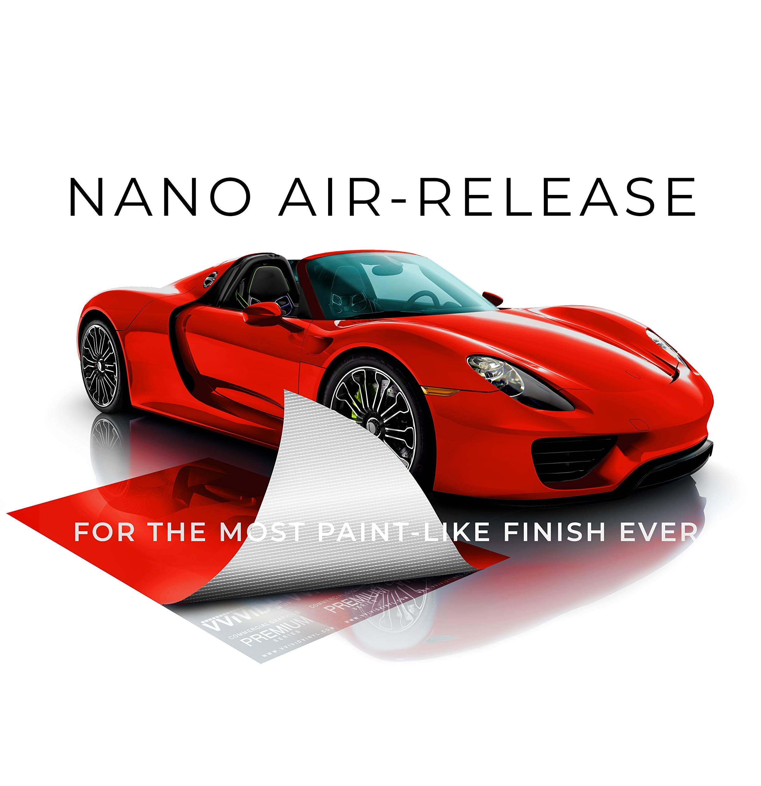 Vvivid+ Ultra Gloss Racing Red Vinyl Car Wrap Premium Paint Replacement Film Roll With Nano Air Release Technology, Stretchable