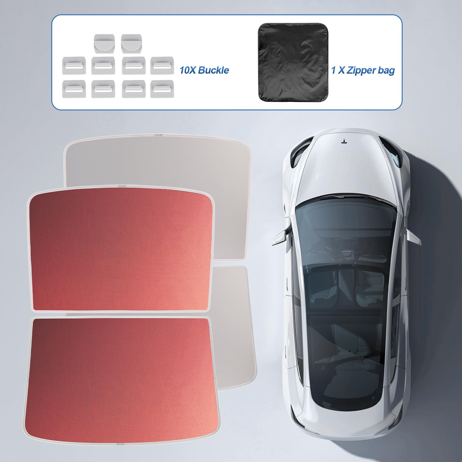 2025 Upgraded Tesla Model Y Roof Sunshade Heat-Insulating, Uv-Protective, Nano-Reflective Interior Accessories For Tesla Model Y