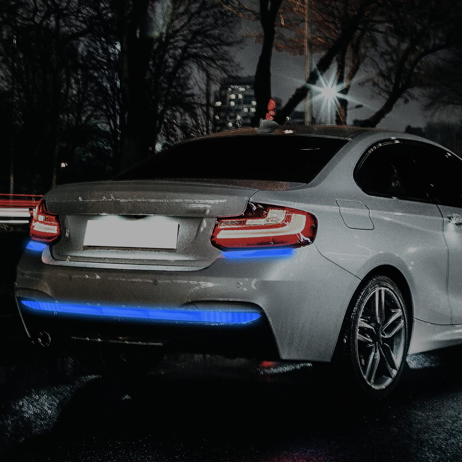 Frienda 7 Pcs Auto Strong Reflective Stickers Includes Car Bumper Reflective Stickers Car Trunk Mirror Decals Night Visibility W
