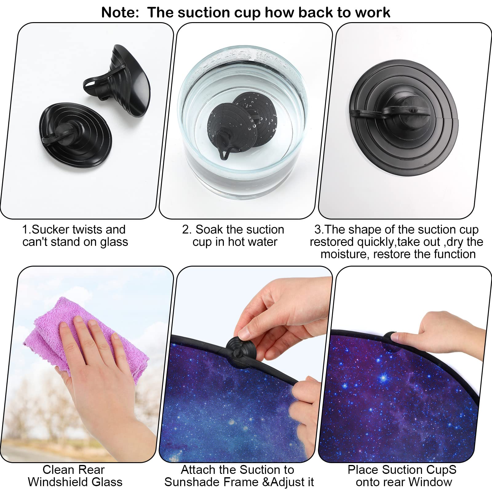 Moukeren 6 Pieces Car Windshield Sunshade Cover Set Car Window Sun Shades UV Rays Sun Visor Protector Auto Windshield Sunshades