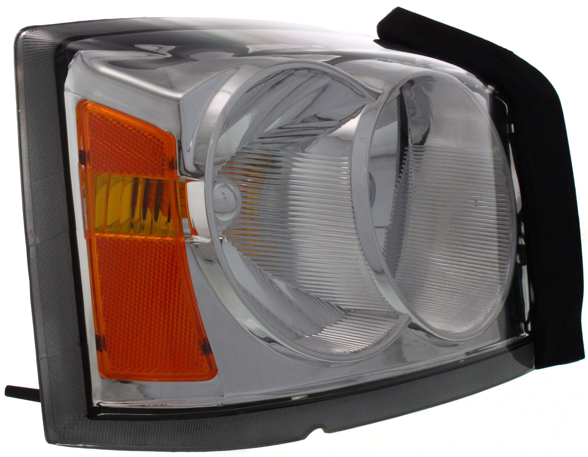 Evan-Fischer Headlight Assembly Compatible With 2005-2007 Dodge Dakota Halogen Chrome Interior With Corner Light Bulb Shield Pas
