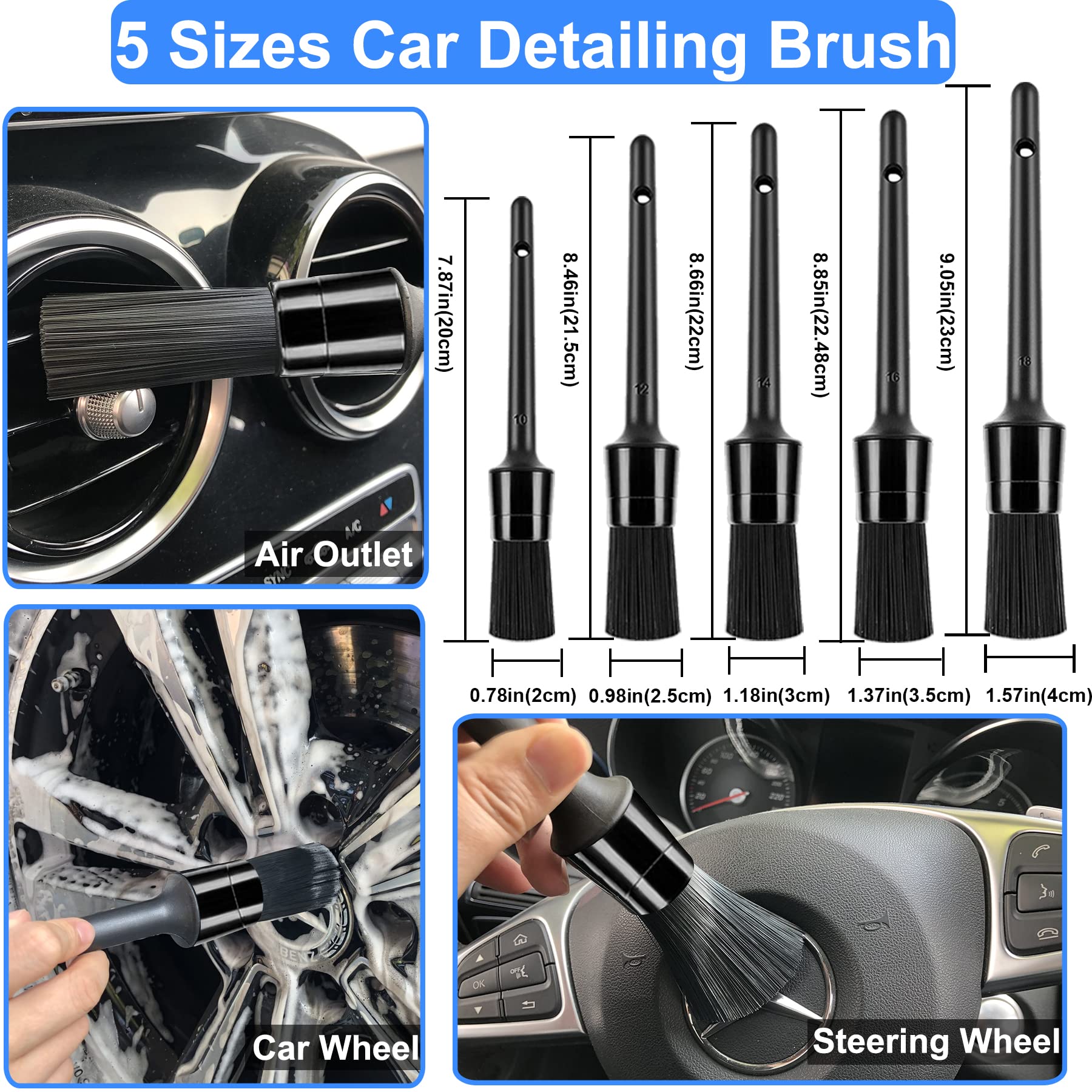 27Pcs Car Wash Cleaning Kit With Foam Gun, Car Detailing Kit, Auto Detail Supplies Tools With Wheel Drill Brush Set, Car Polishi