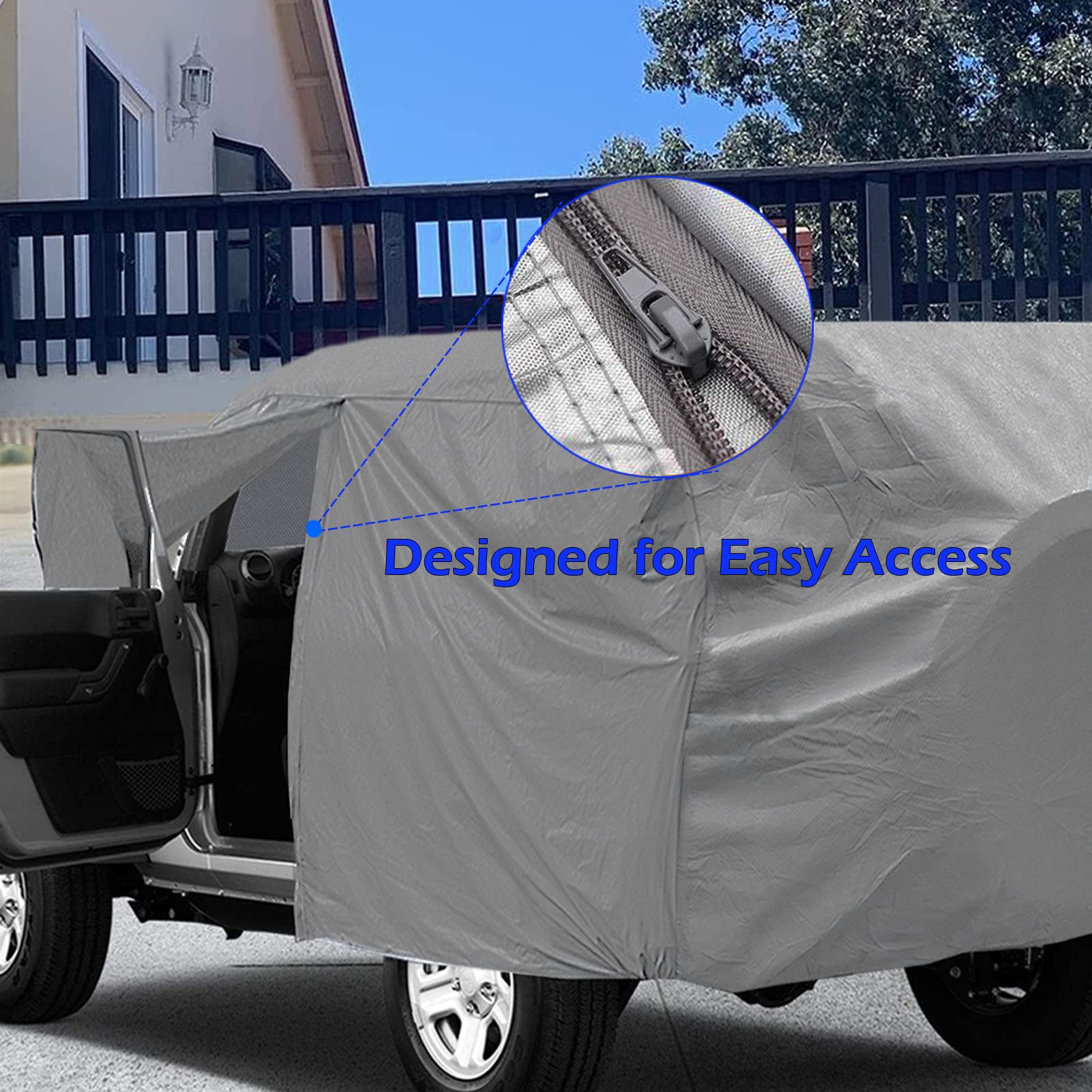 Big Ant Car Cover For Wrangler Cj,Yj, Tj & Jk 4 Door All Weather Protection Waterproof Suv Cover Custom Fit For 1987-2021 Wrangl
