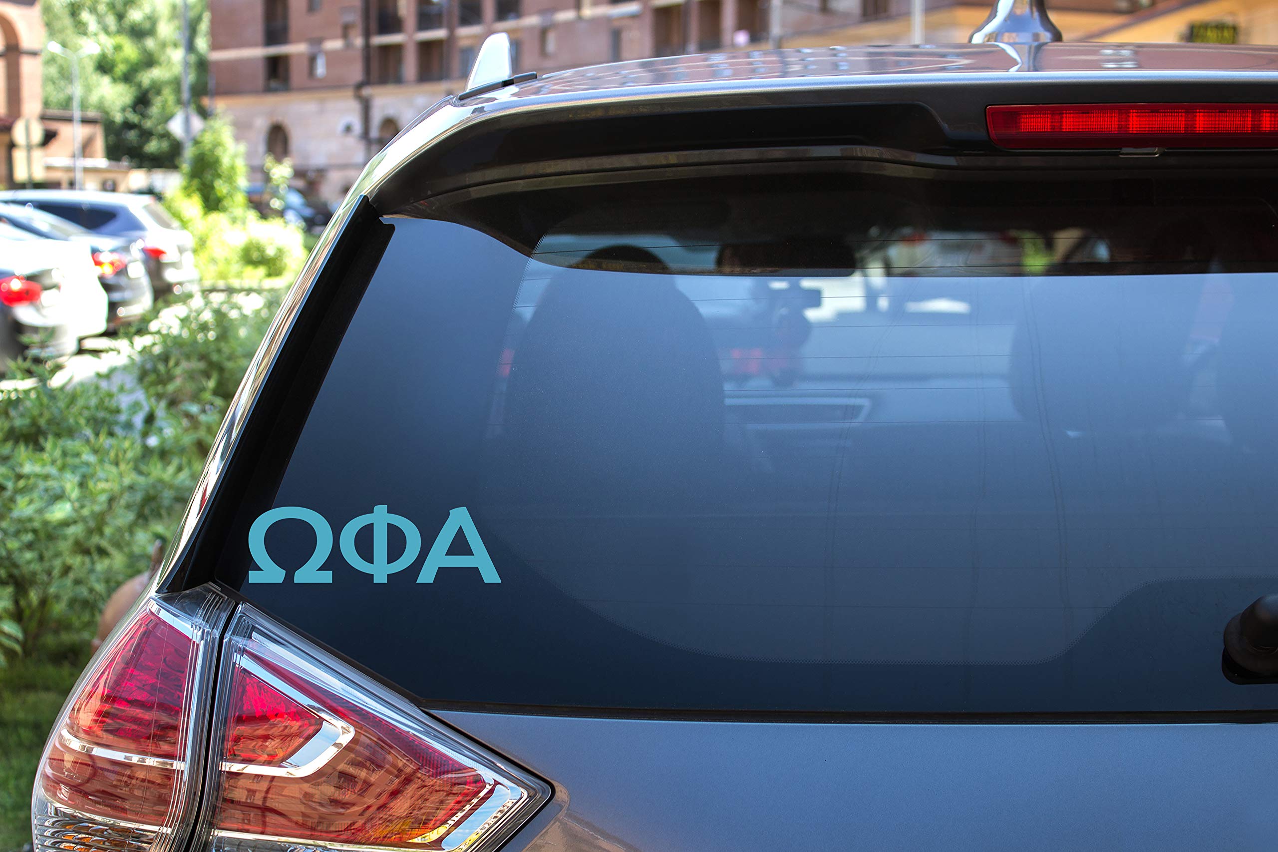 Pro-Graphx Omega Phi Alpha Greek Sorority Sticker Decal, 2.5 Inches Tall, Sky Blue