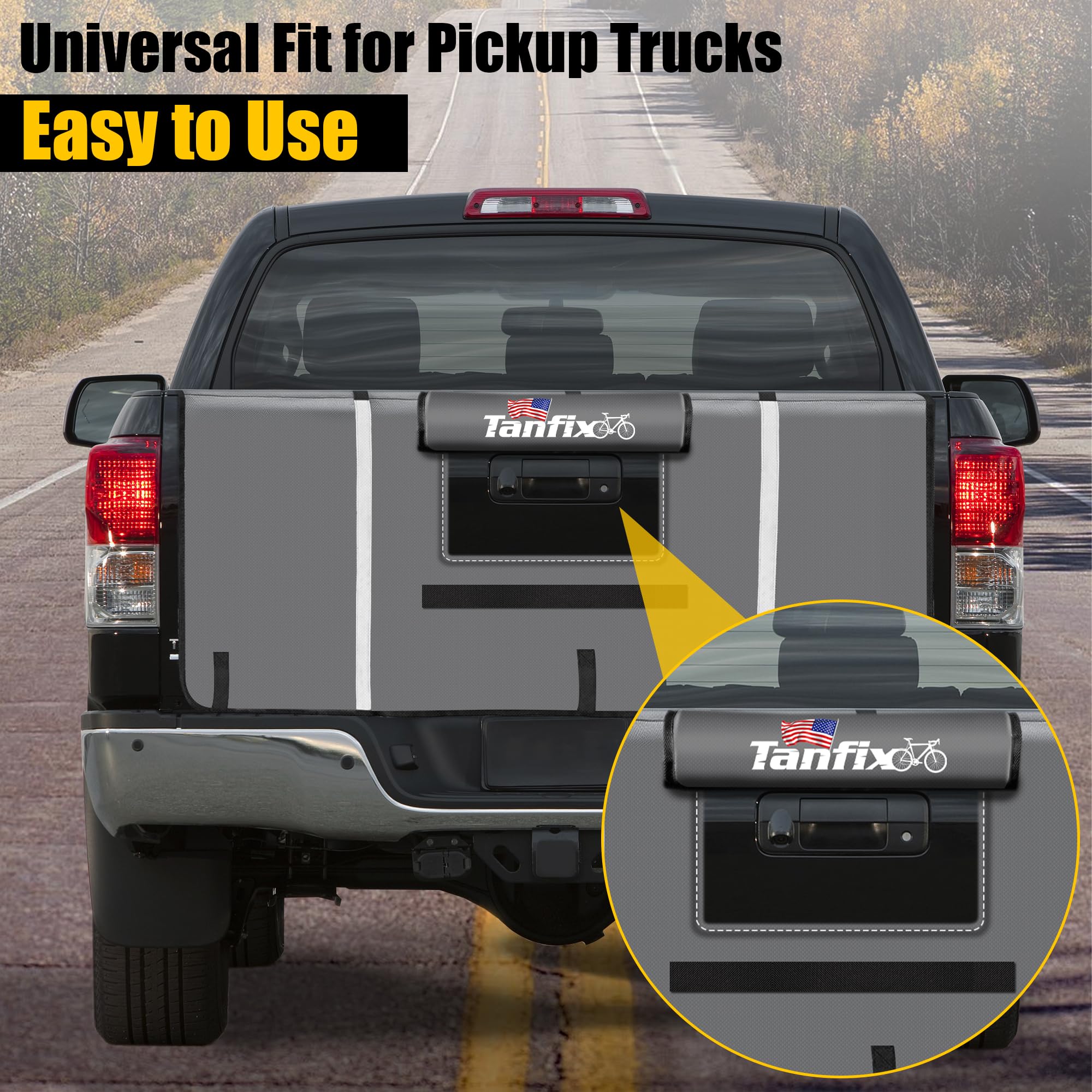 Tanfix Tailgate Pad for Mountain Bikes, HeavyDuty Pickup Truck Tailgate Protector, ScratchResistant Tailgate Pad, Fits 5 Bikes,