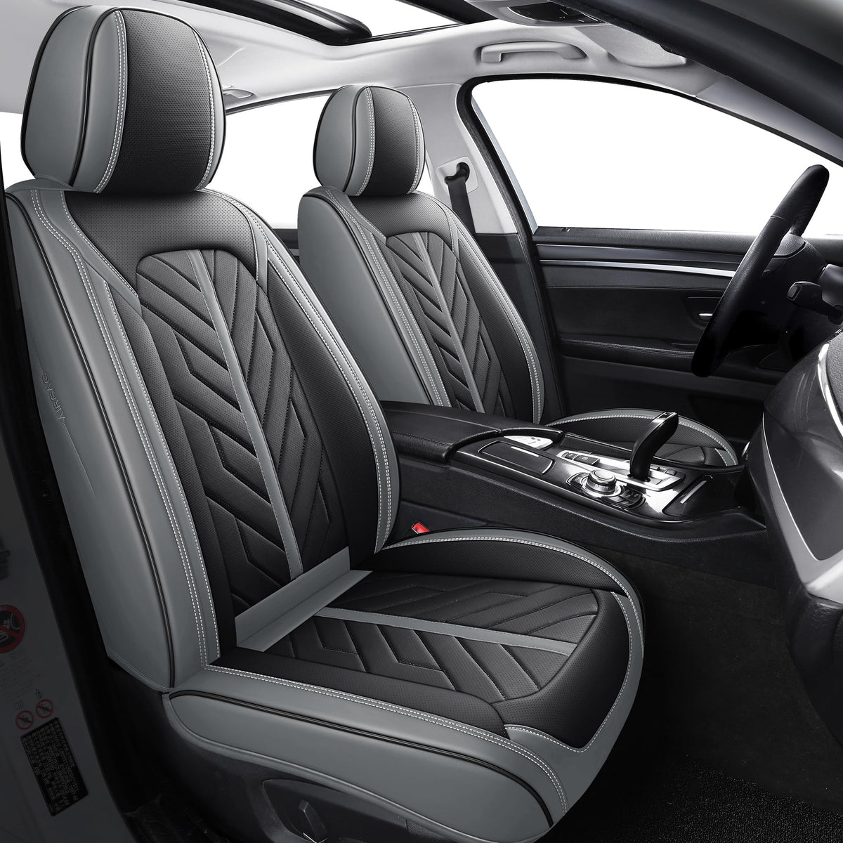 Tomatoman Car Seat Covers Full Set,Universal Automotive Leather Vehicle Cushion Full Coverage Protectors Fit for Most Sedans SUV